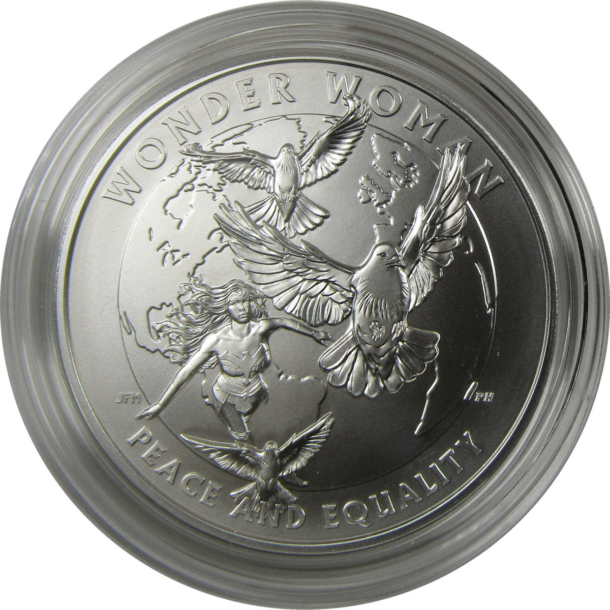 DC Comic Art Wonder Woman 1 oz .999 Silver Medal Collectible OGP COA