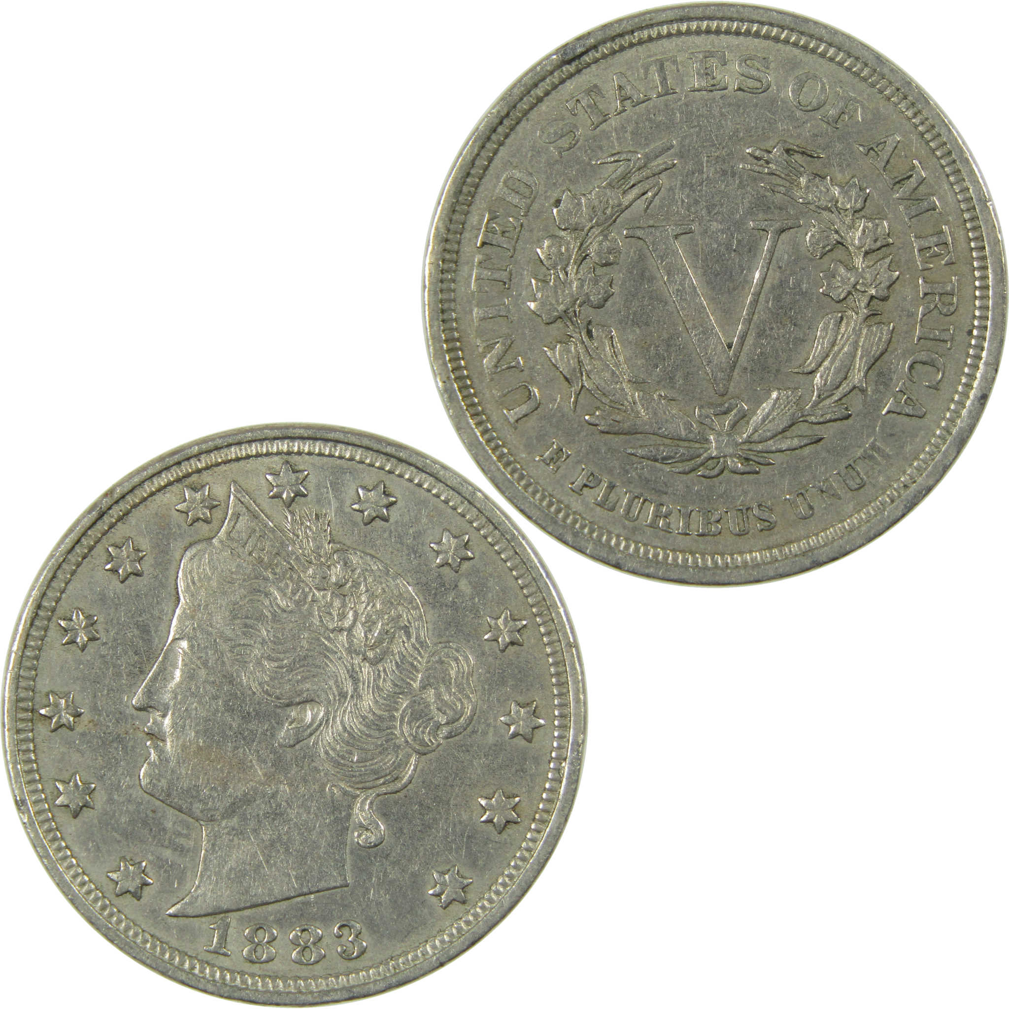 1883 No Cents Liberty Head V Nickel XF EF Extremely Fine SKU:I27231