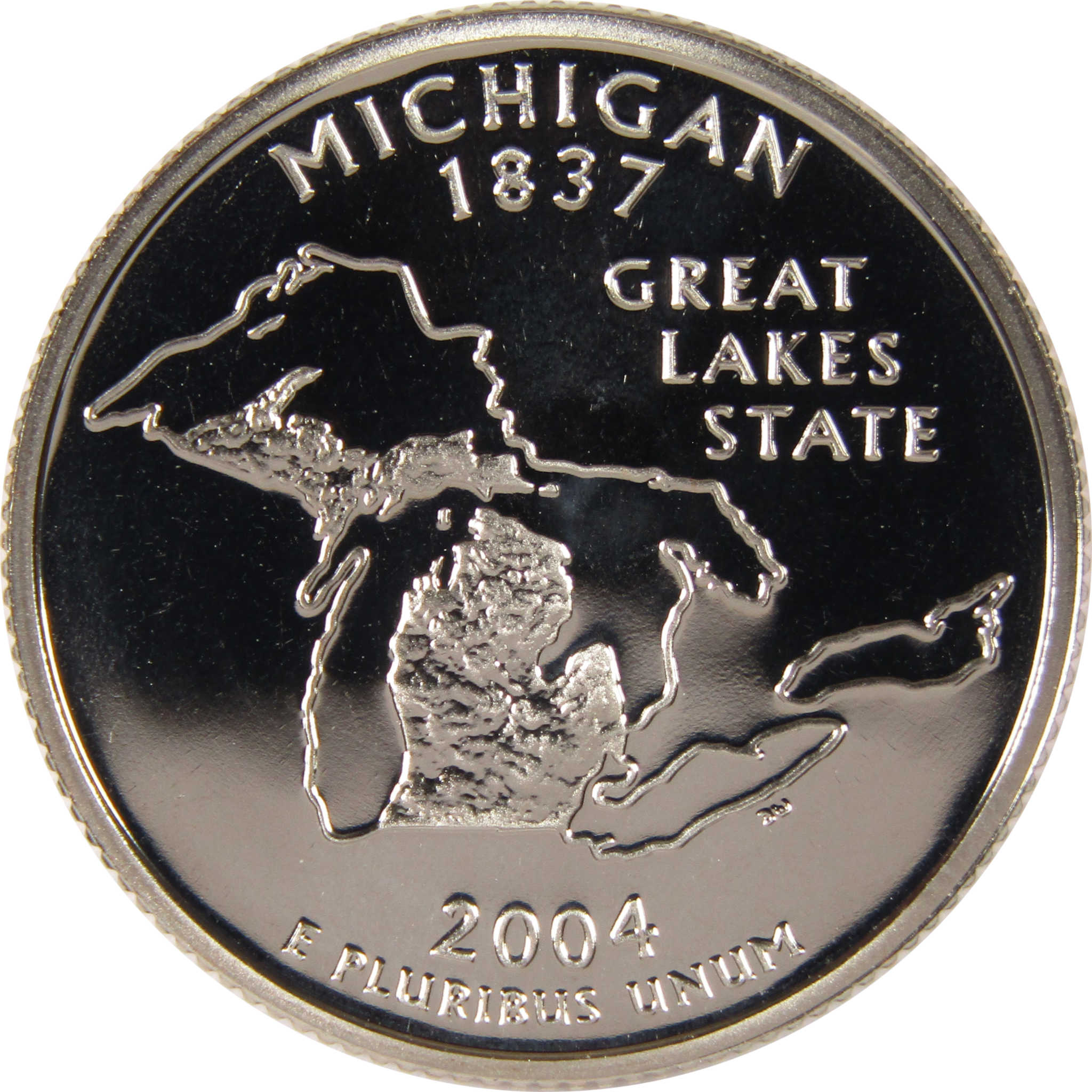 2004 S Michigan State Quarter Clad 25c Proof Coin