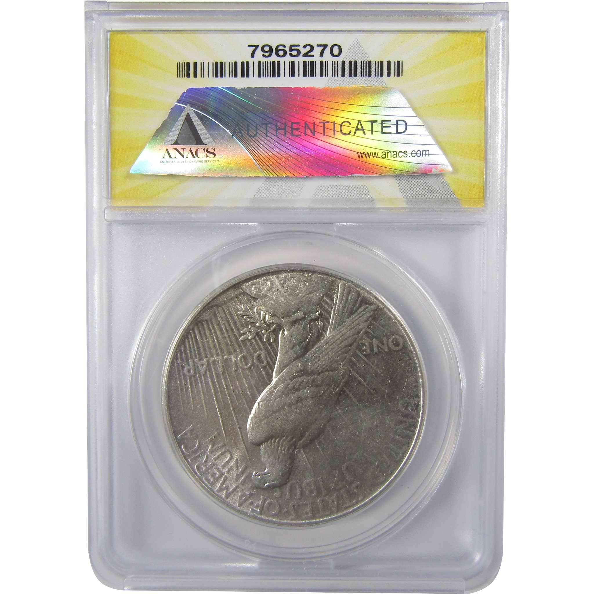1935 Peace Silver Dollar AU 53 ANACS $1 Coin SKU:I25670
