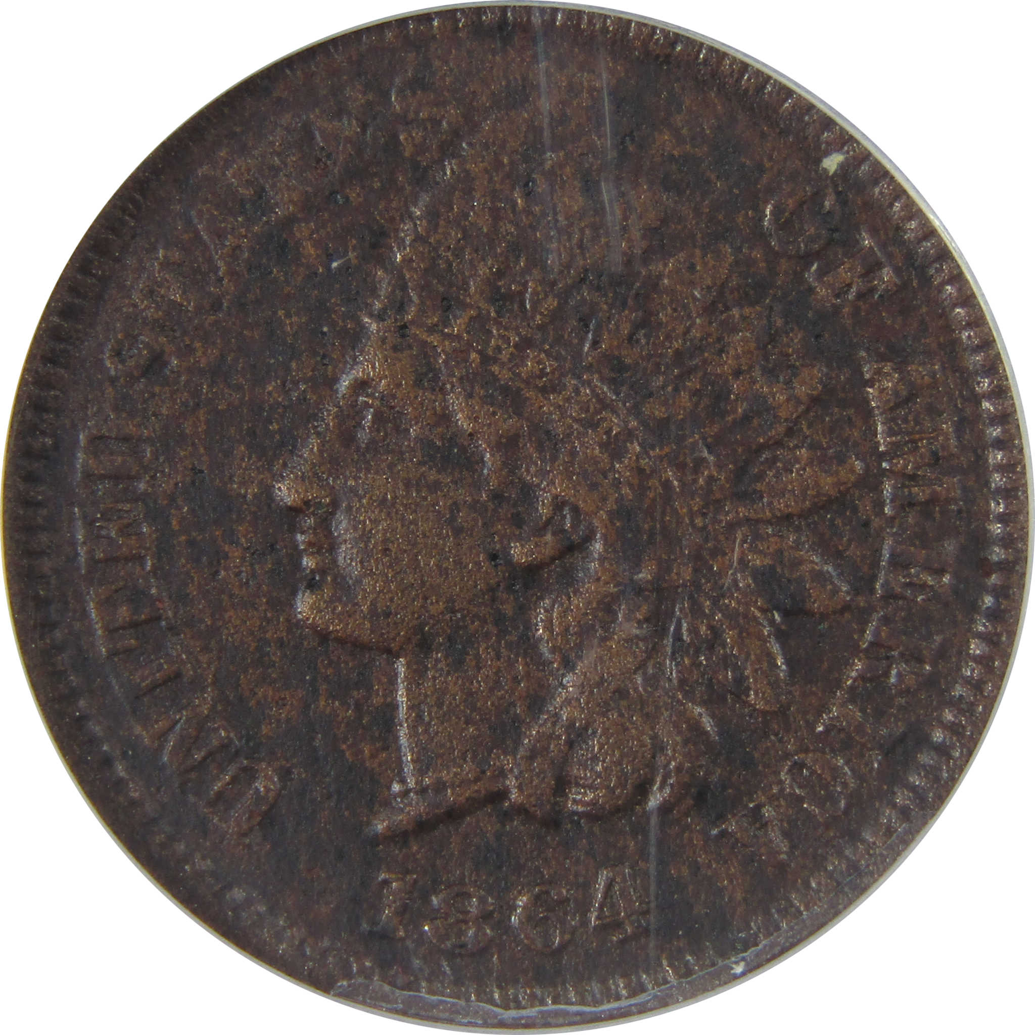 1864 L Indian Head Cent EF 40 Details ANACS Rotated Dies SKU:CPC1178