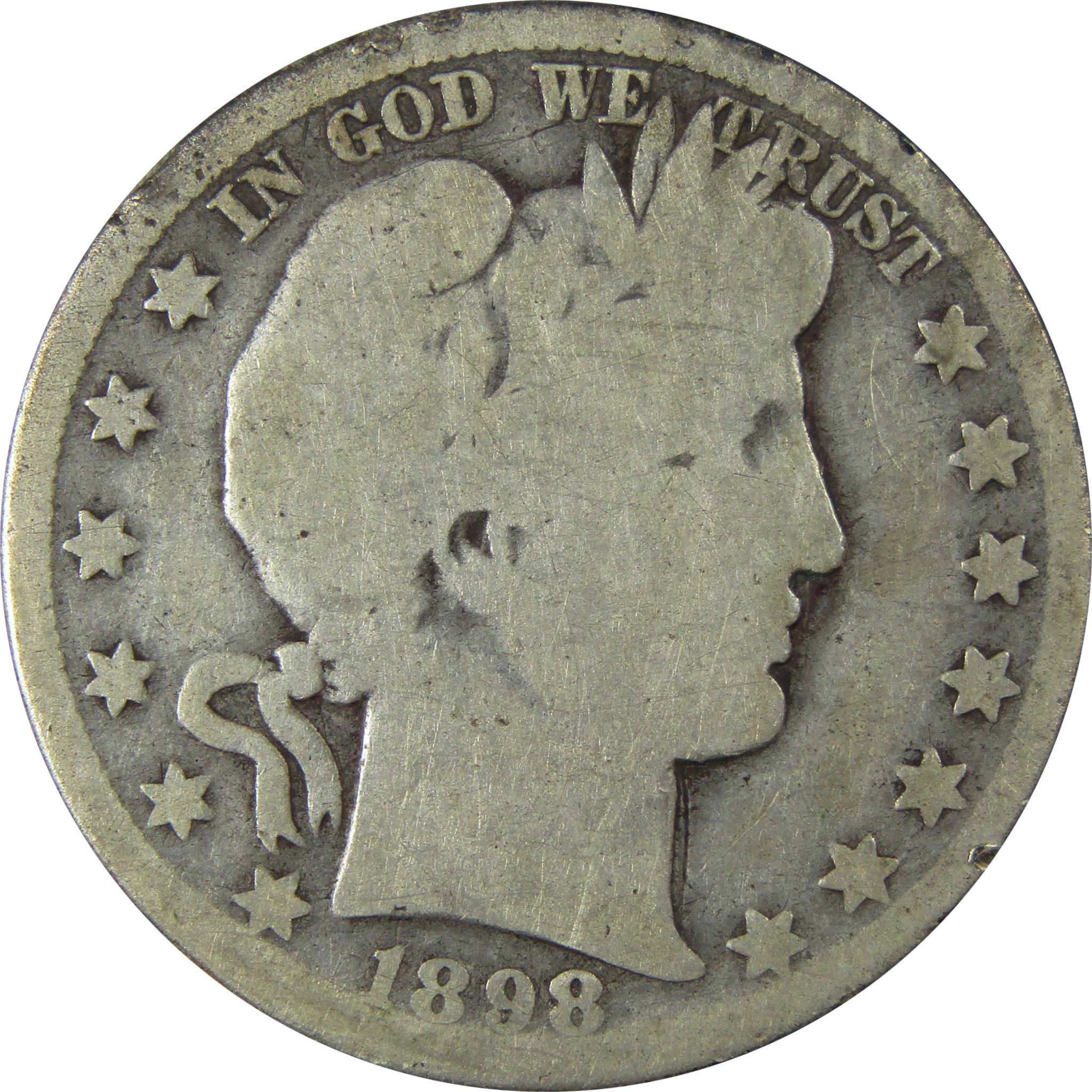 1898 O Barber Silver Half Dollar AG About Good 50c Coin SKU:I25963