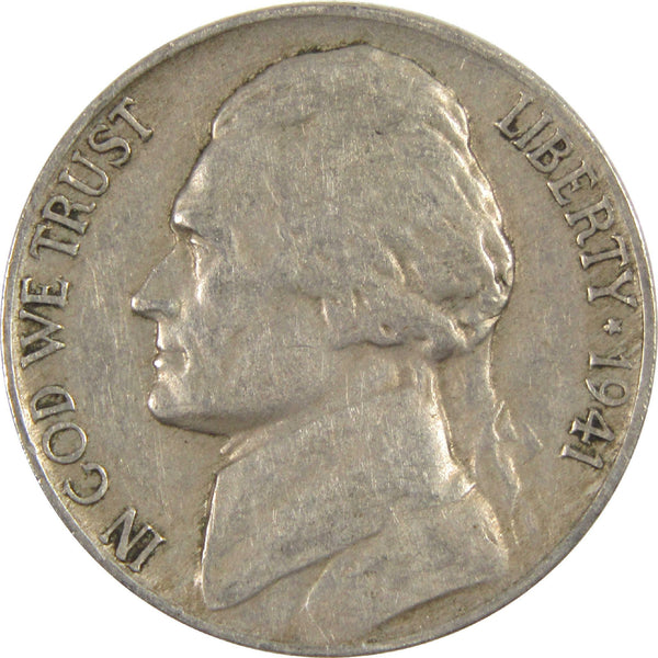 1941 D Jefferson Nickel Circulated 5c Coin Collectible