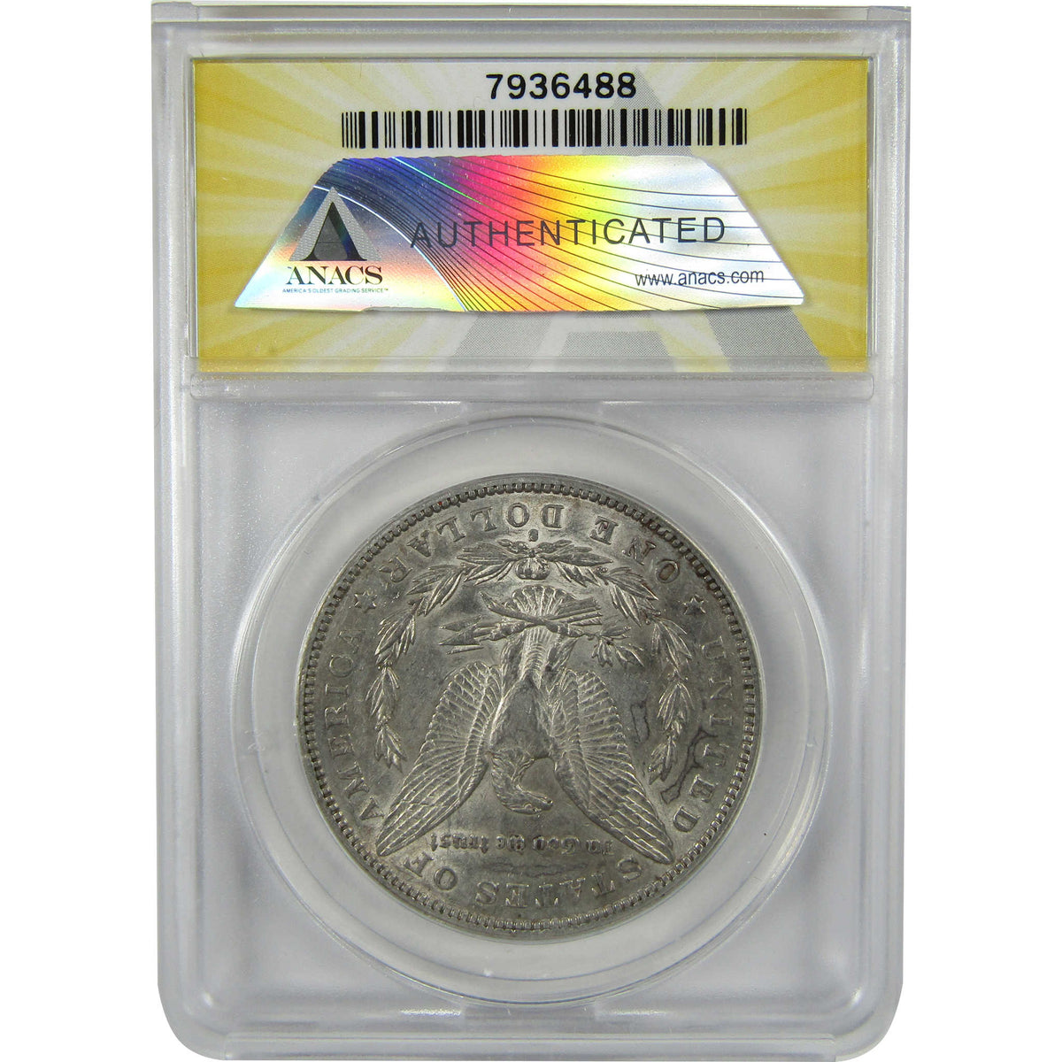 1891 S Morgan Silver Dollar AU 50 Details ANACS $1 Coin SKU:I28572