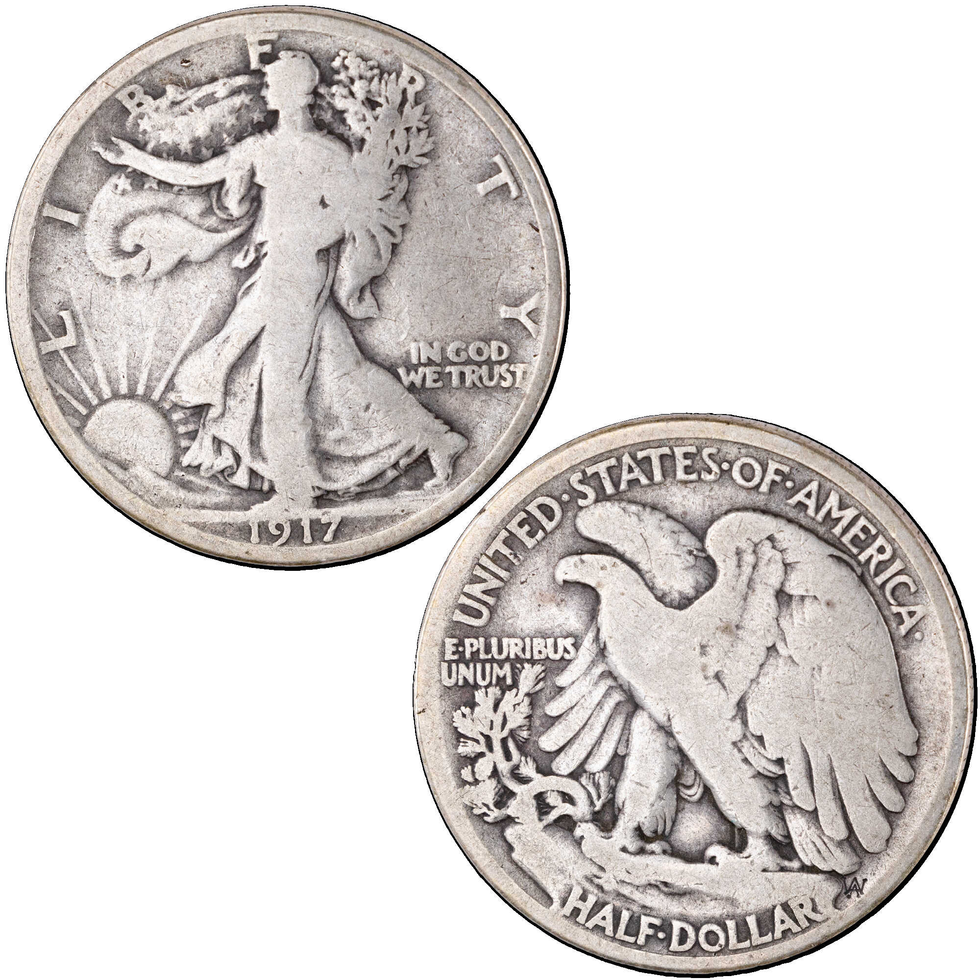 1917 Liberty Walking Half Dollar G Good Silver 50c Coin SKU:CPC12641