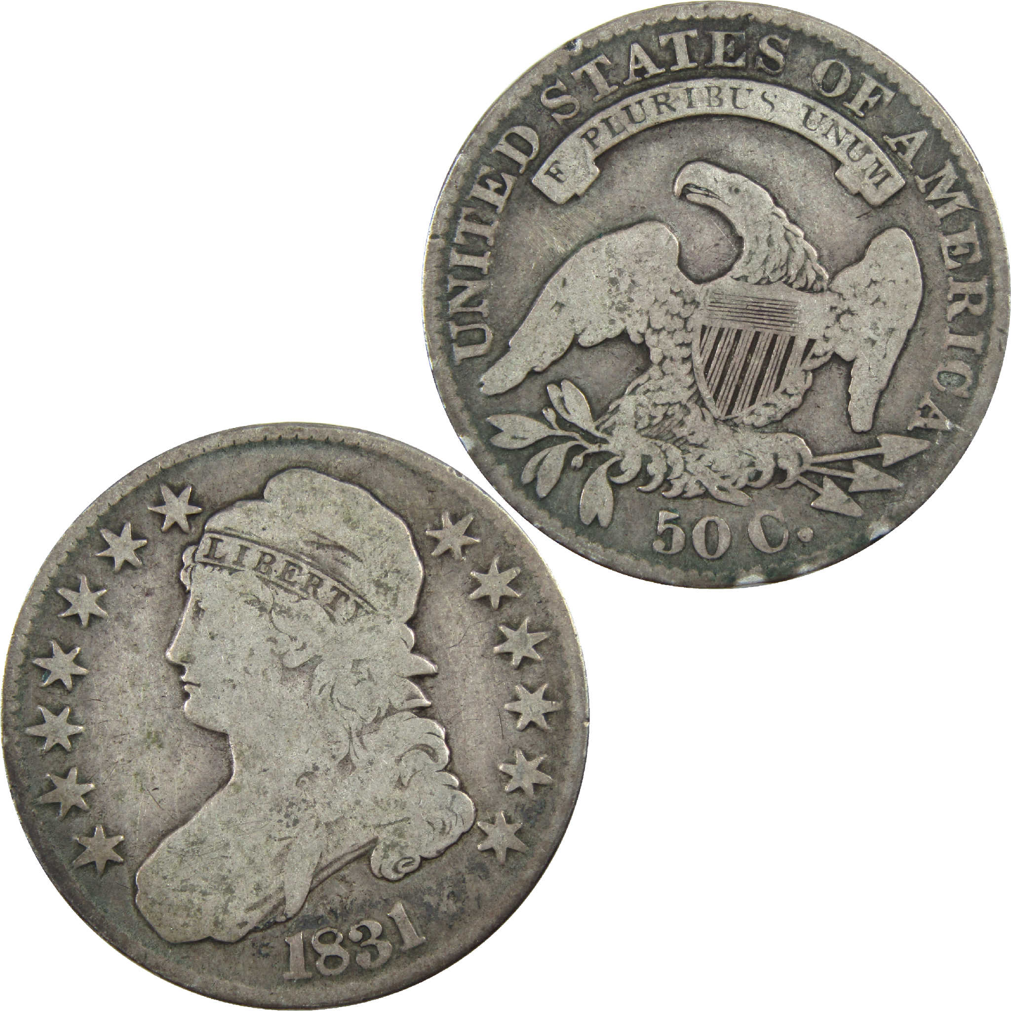 1831 Capped Bust Half Dollar AG About Good Silver 50c Coin SKU:I11748