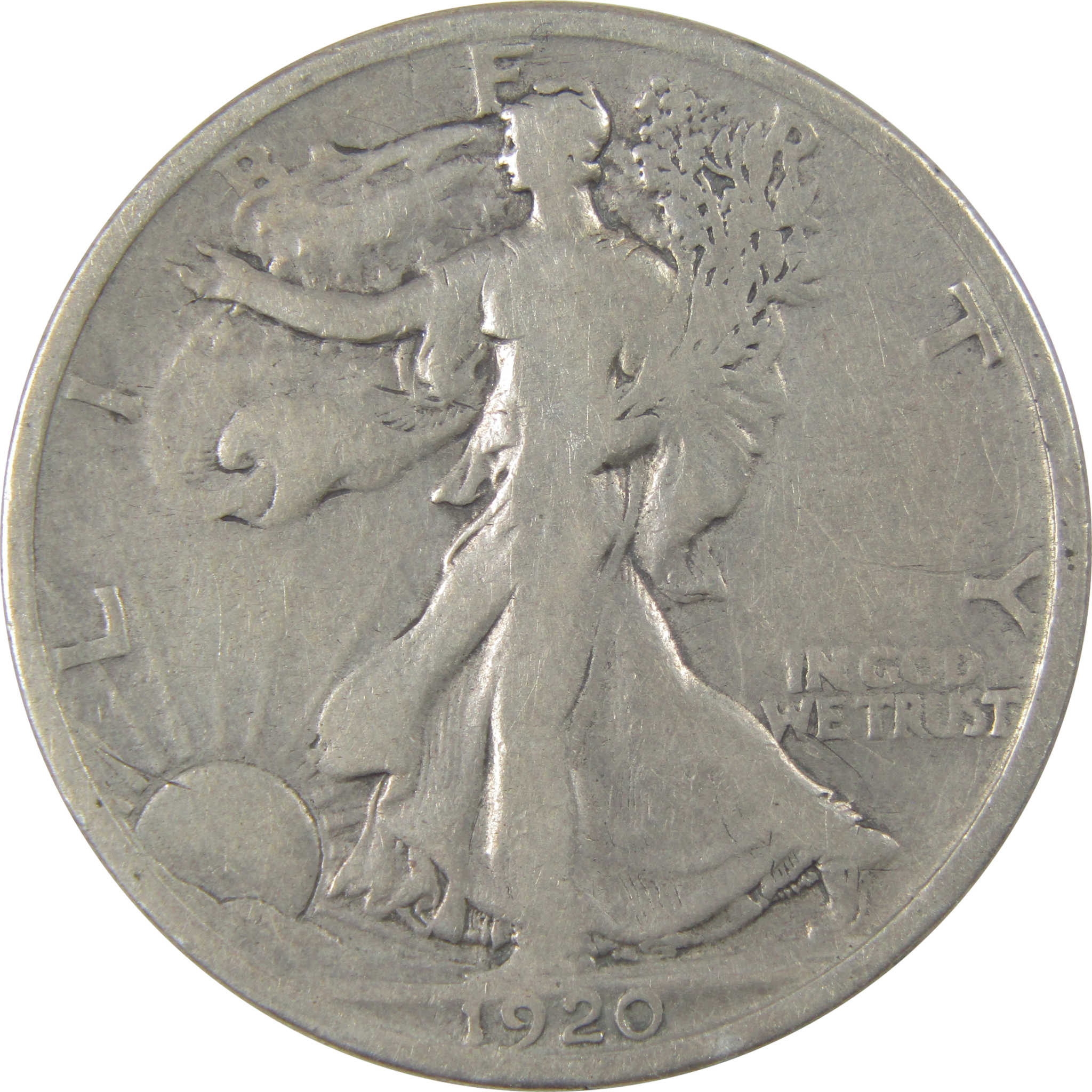 1920 D Liberty Walking Silver 50c VG Very Good Details SKU:I24145