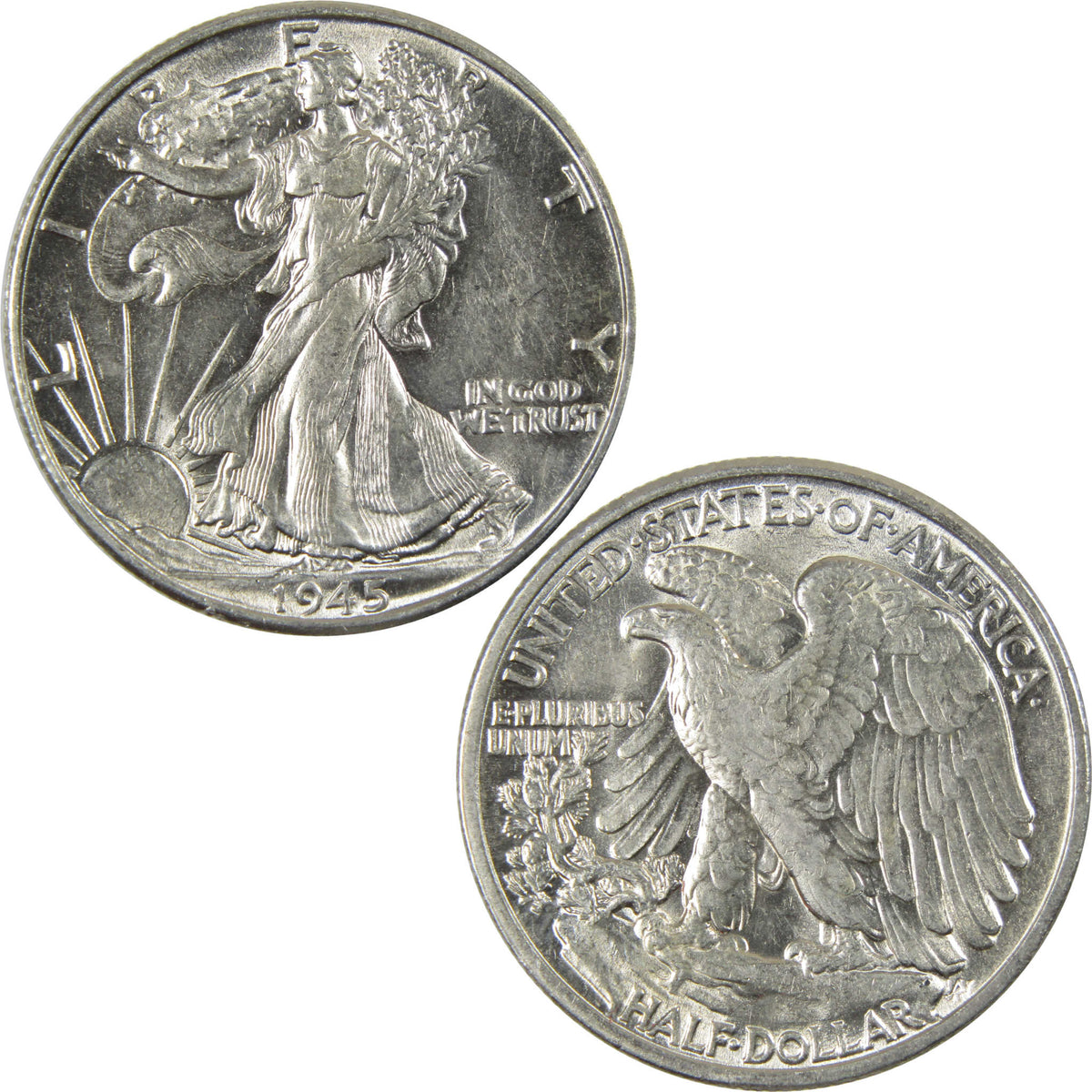1945 Liberty Walking Silver 50c Borderline Uncirculated SKU:I28647