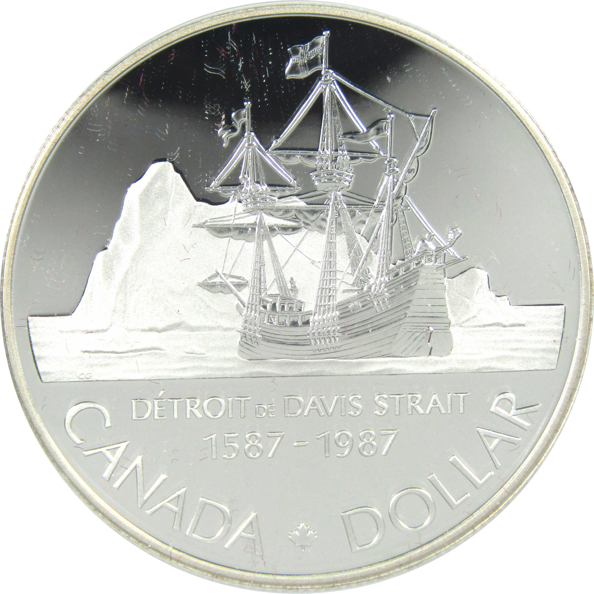 1986 Canadian Davis Strait Dollar Silver $1 Proof Coin SKU:CPC4650