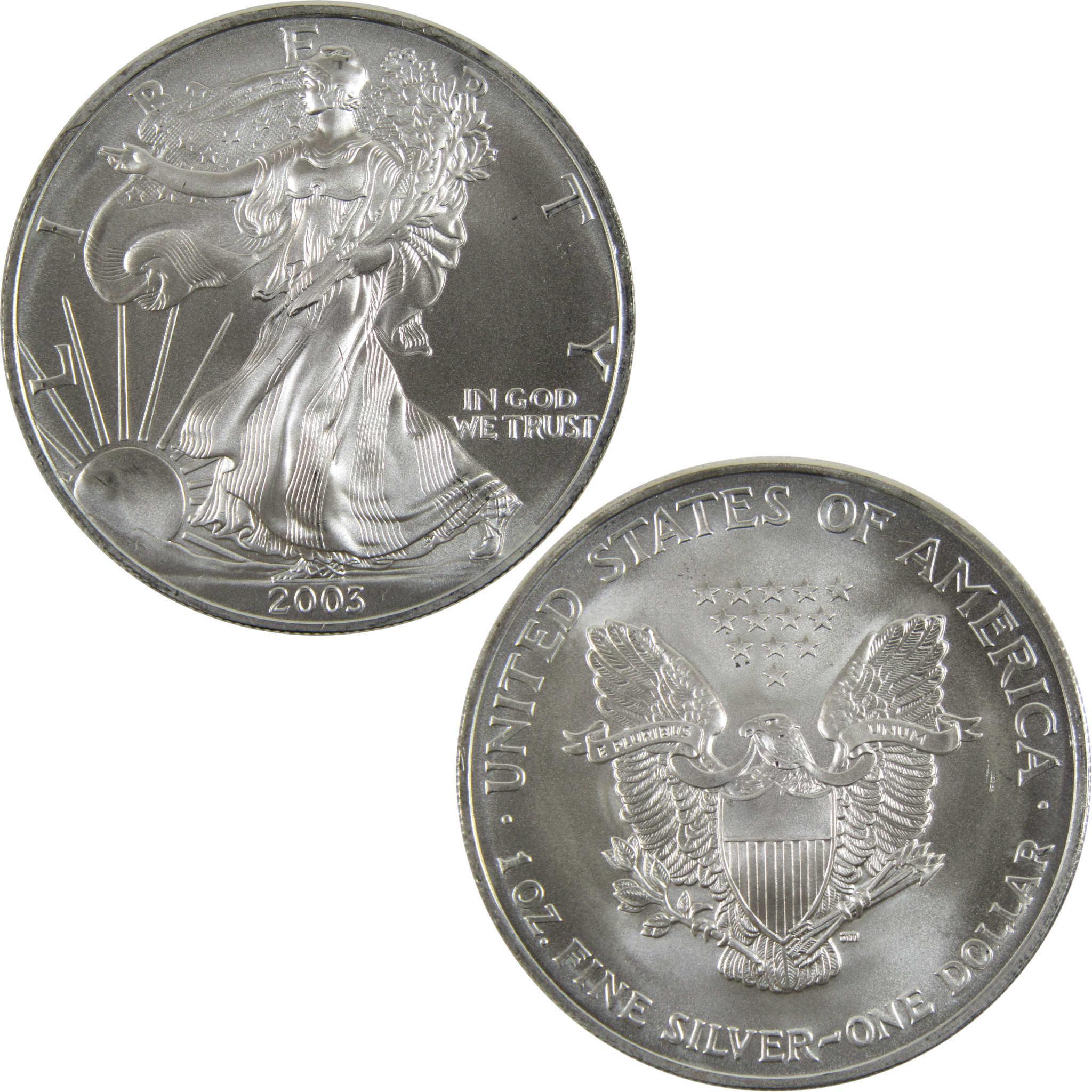 イーグル銀貨 アメリカ 2003年記念 2003 American Silver Eagle Uncirculated Bullion $1 Coin