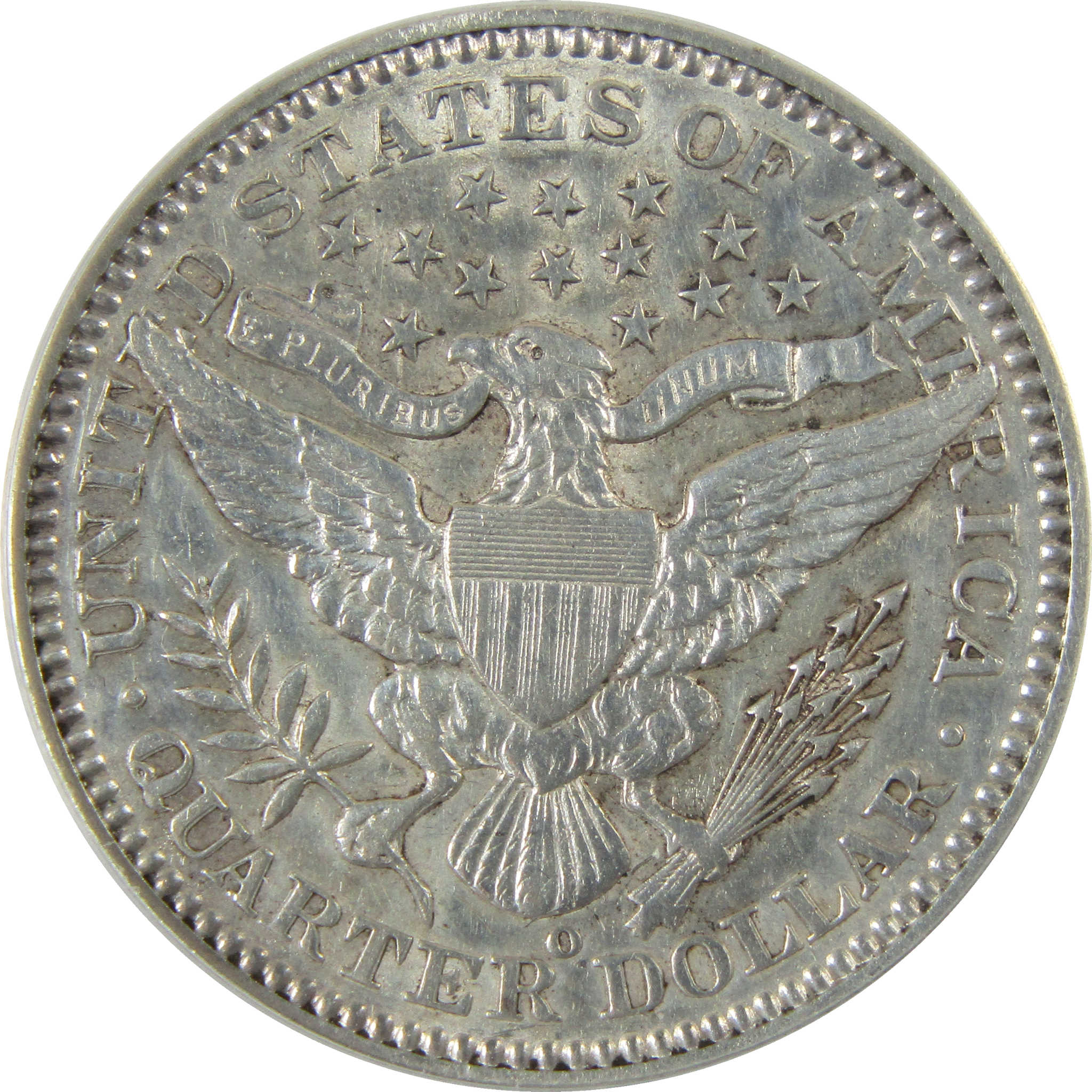 1900 O Barber Silver Quarter AU 50 Details ANACS 25c Coin SKU:I28058