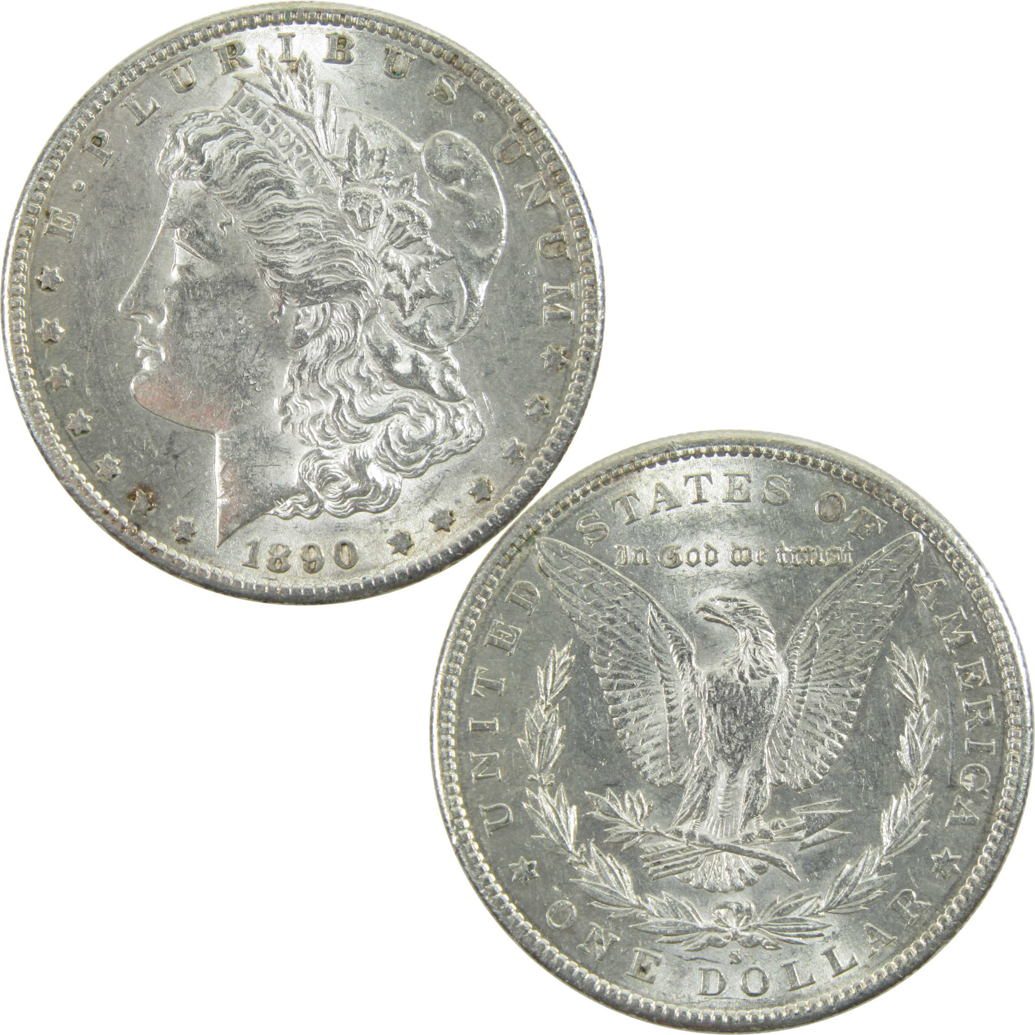 1890 S Morgan Dollar Choice About Uncirculated Silver SKU:CPC7917 - Morgan coin - Morgan silver dollar - Morgan silver dollar for sale - Profile Coins &amp; Collectibles