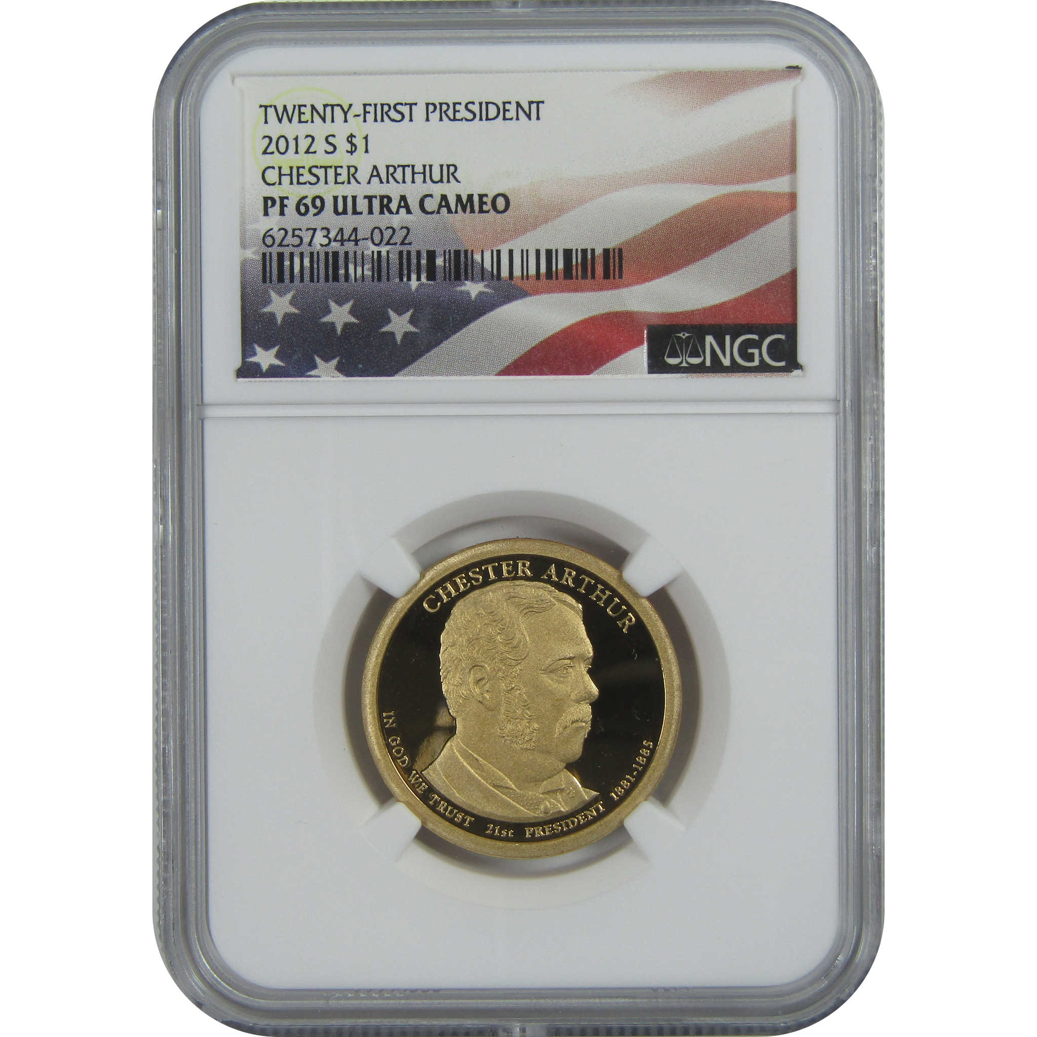 2012 S Chester Arthur Presidential Dollar PF 69 UCAM NGC SKU:CPC9267