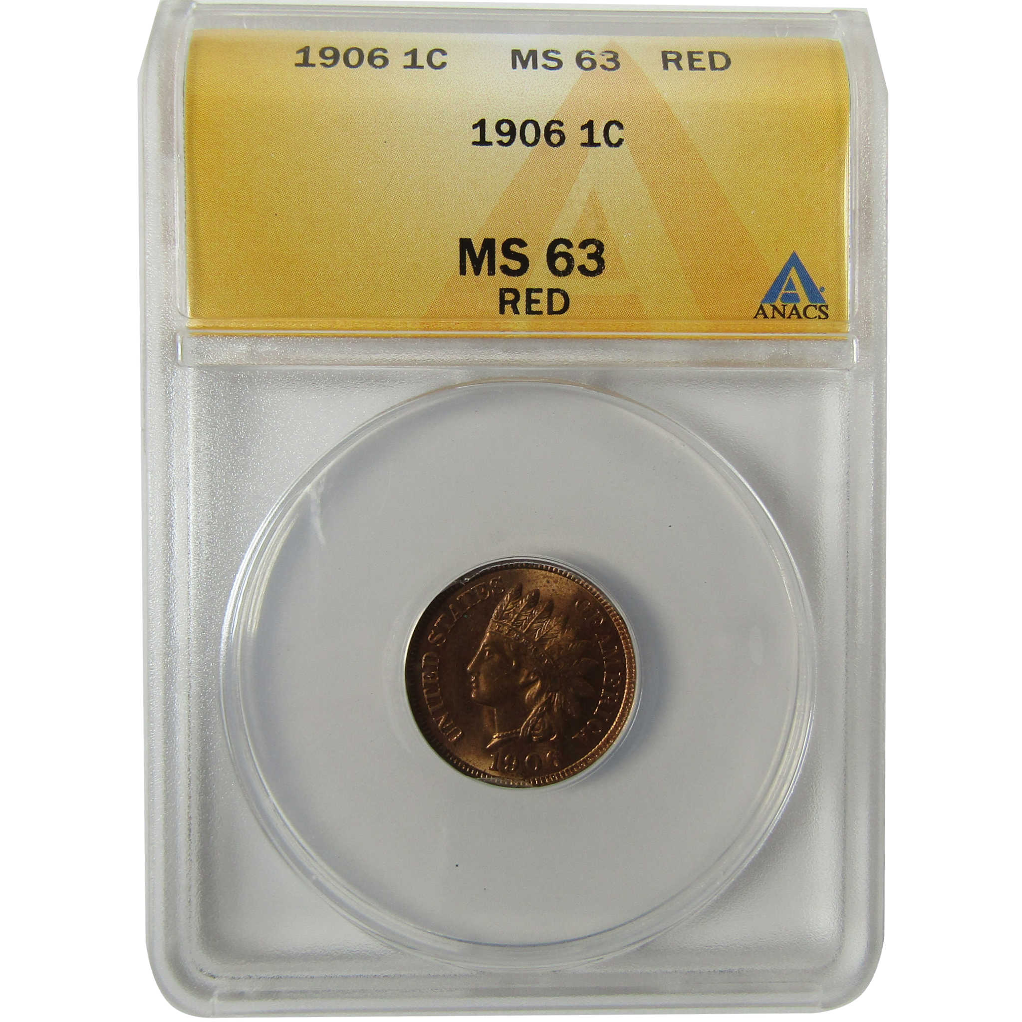 1906 Indian Head Cent MS 63 RD ANACS Uncirculated Penny SKU:I28410