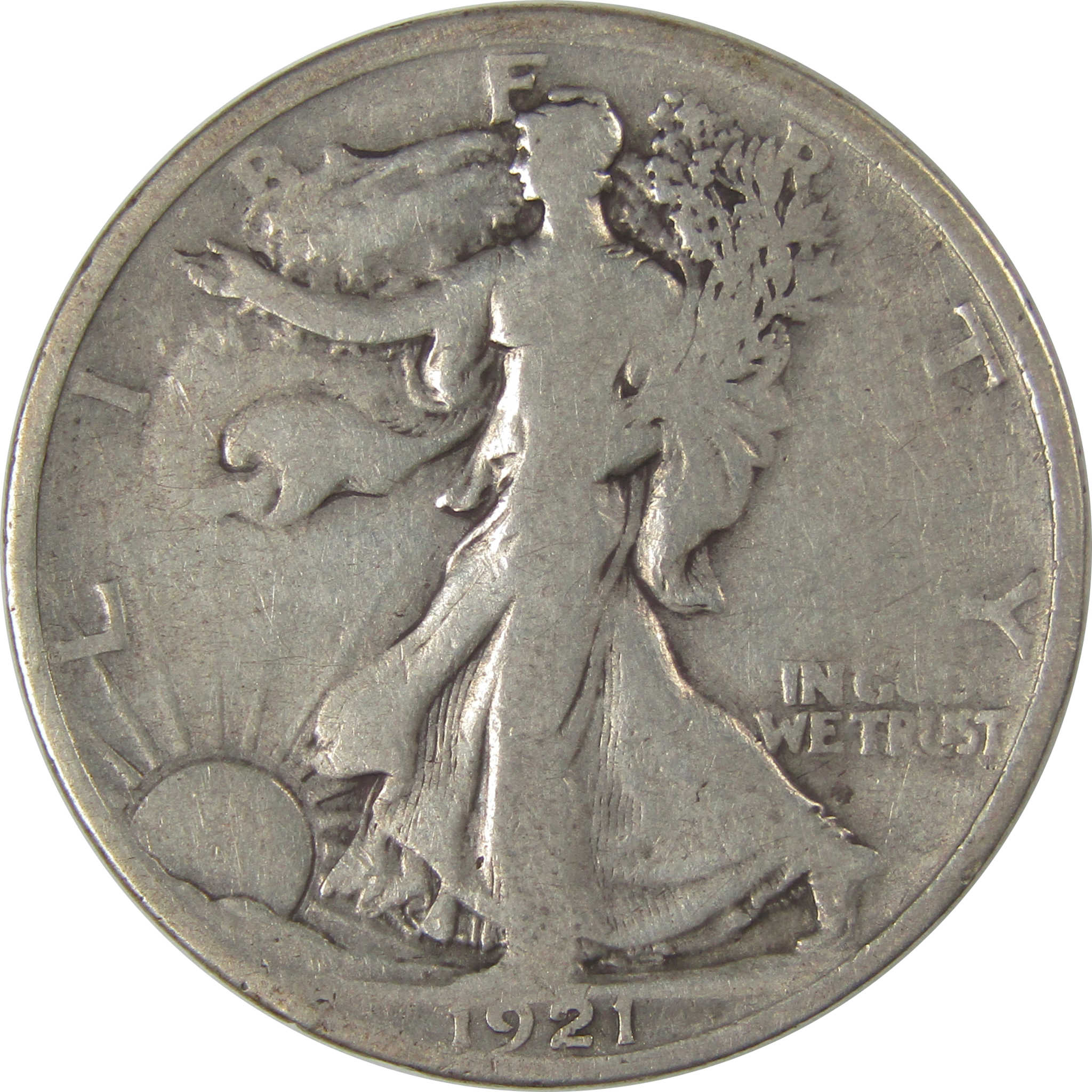 1921 Liberty Walking Half Dollar VG Very Good Silver SKU:I22796