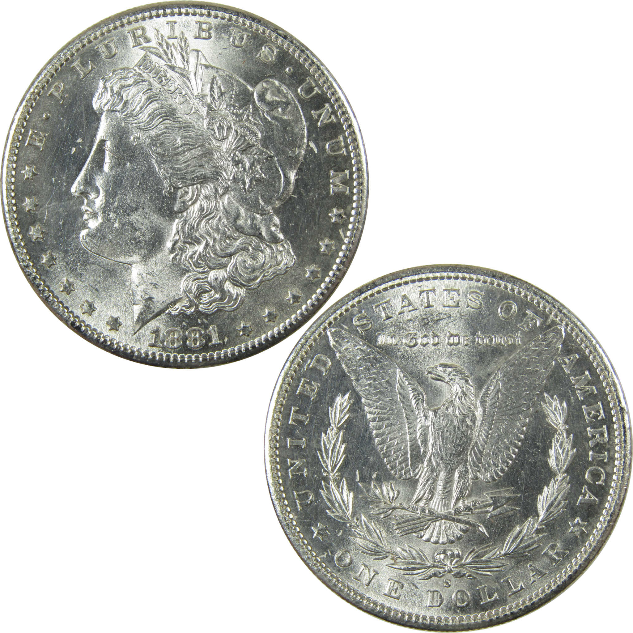 1881 S Morgan Silver Dollar Uncirculated Mint State $1 Coin SKU:I27073