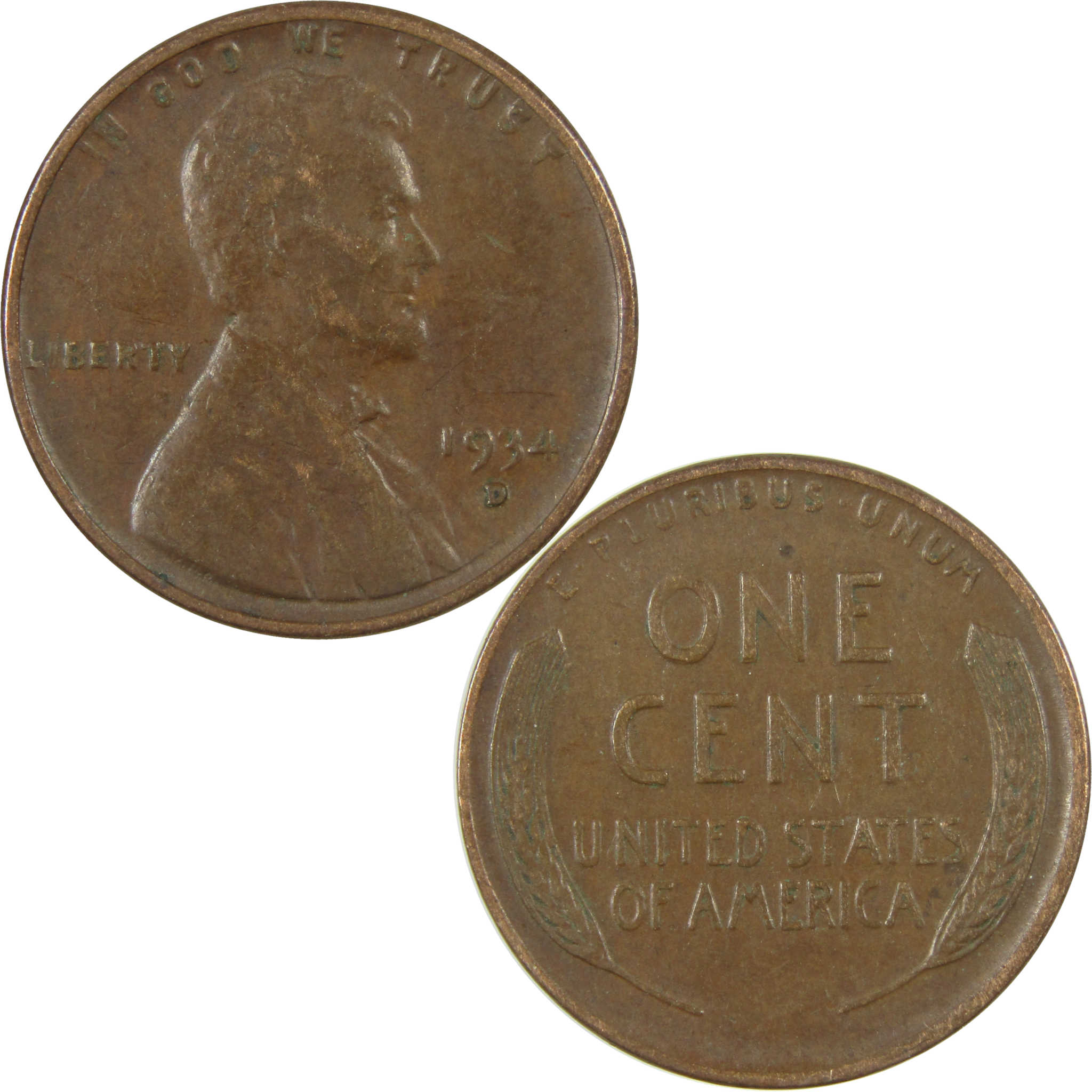 1934 D Lincoln Wheat Cent VF Very Fine Penny 1c Coin SKU:I26787