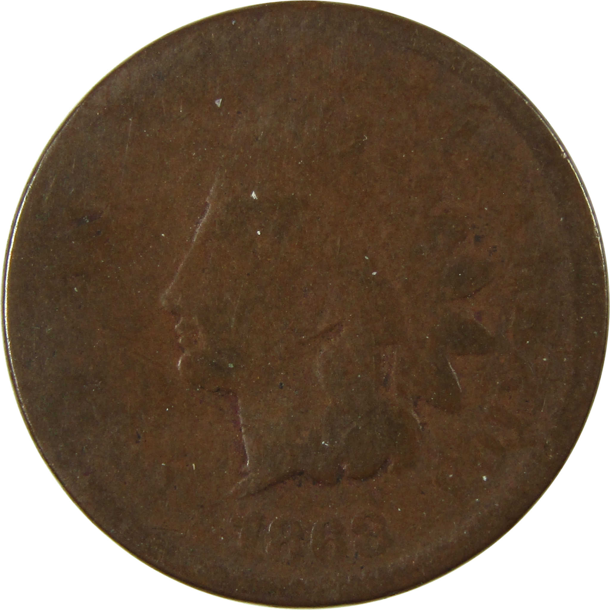 1868 Indian Head Cent AG About Good Penny 1c Coin SKU:I26018