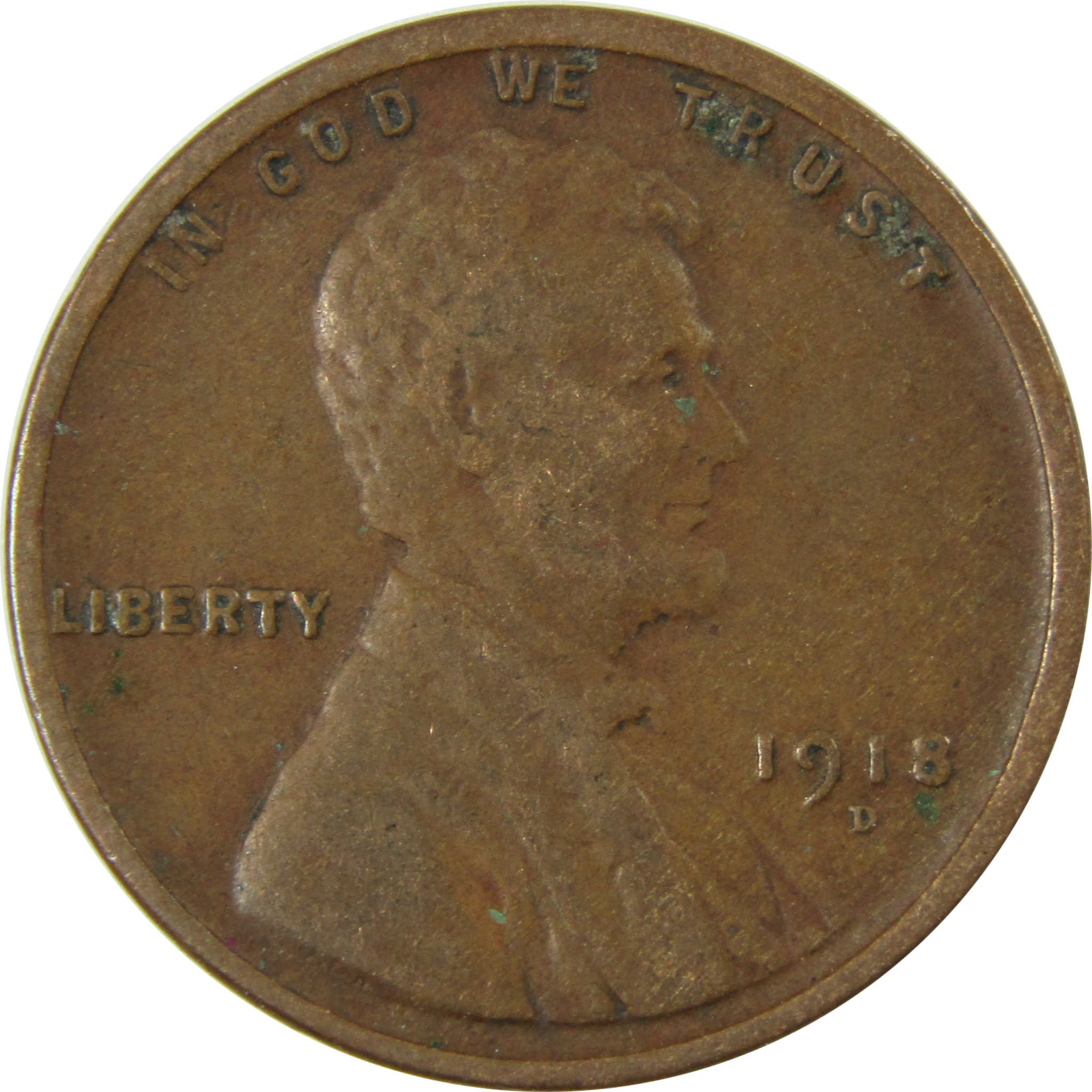 1918 D Lincoln Wheat Cent VF Very Fine Penny 1c Coin SKU:I25876