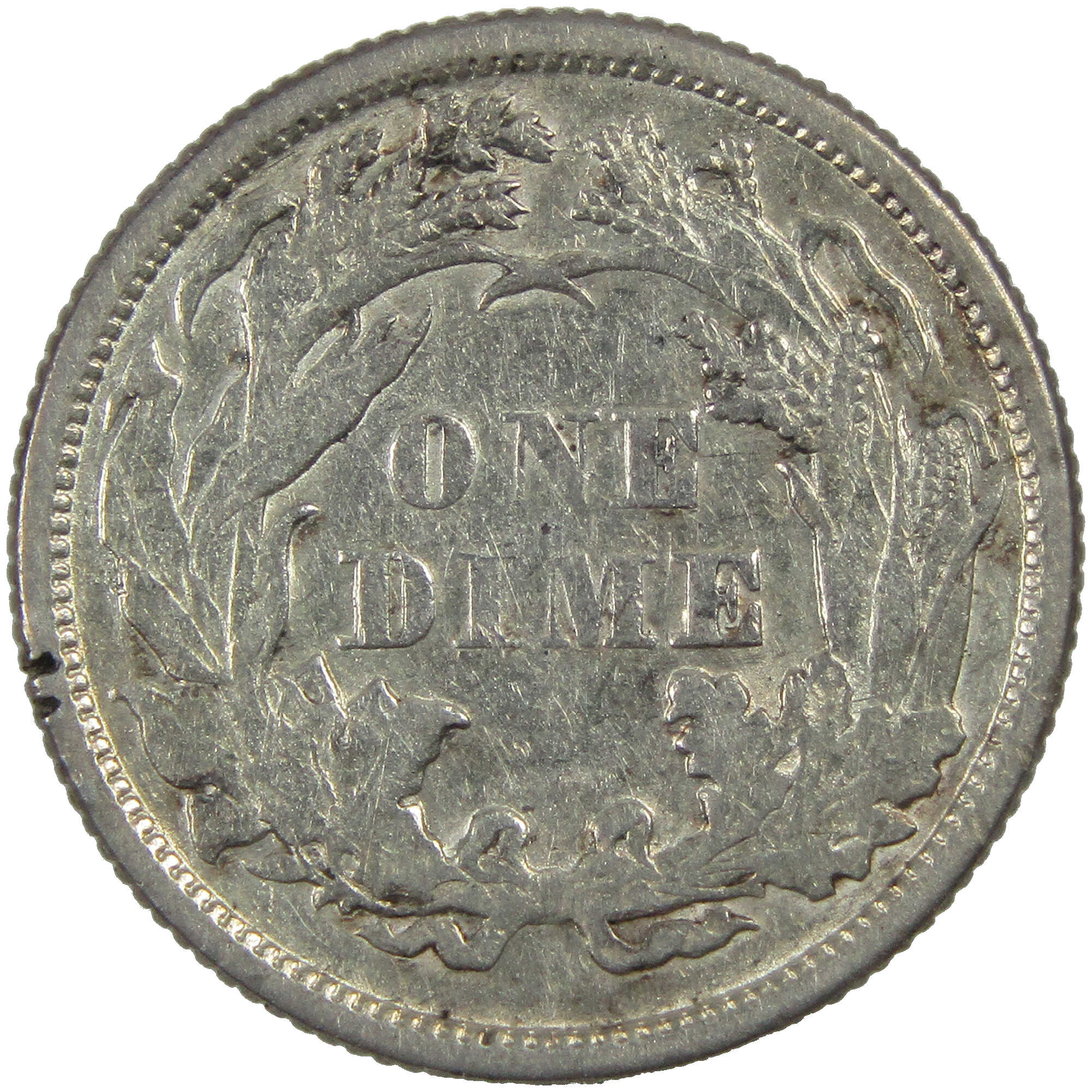 1873 Arrows Seated Liberty Dime XF/AU Details Silver 10c SKU:I12914