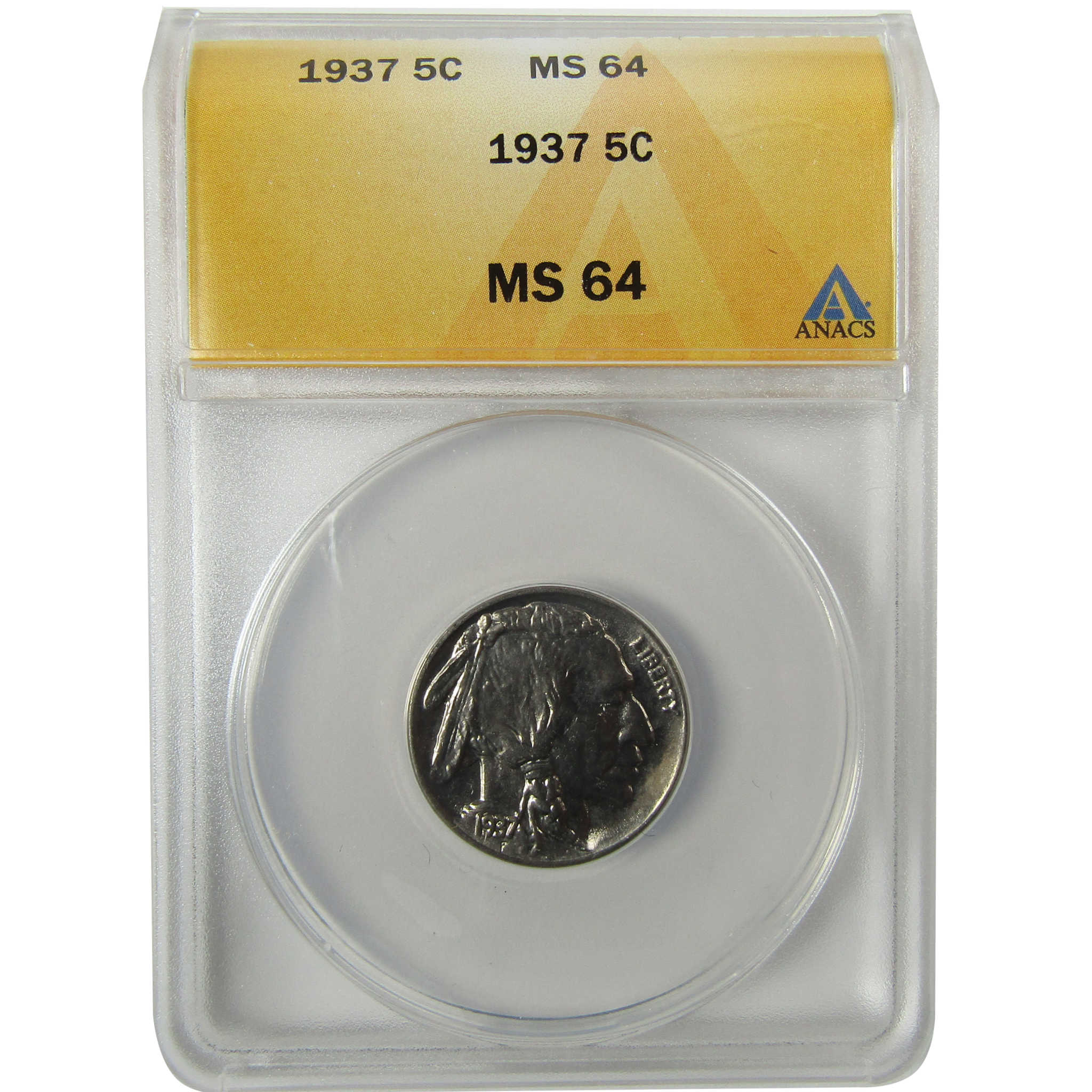 1937 Indian Head Buffalo Nickel MS 64 ANACS Uncirculated SKU:I28304