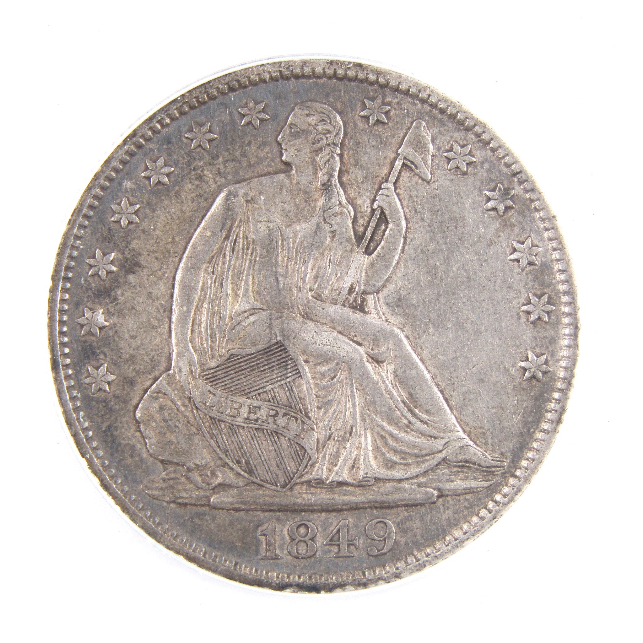 1849 Seated Liberty Half Dollar AU 50 Details ANACS Silver SKU:CPC2256
