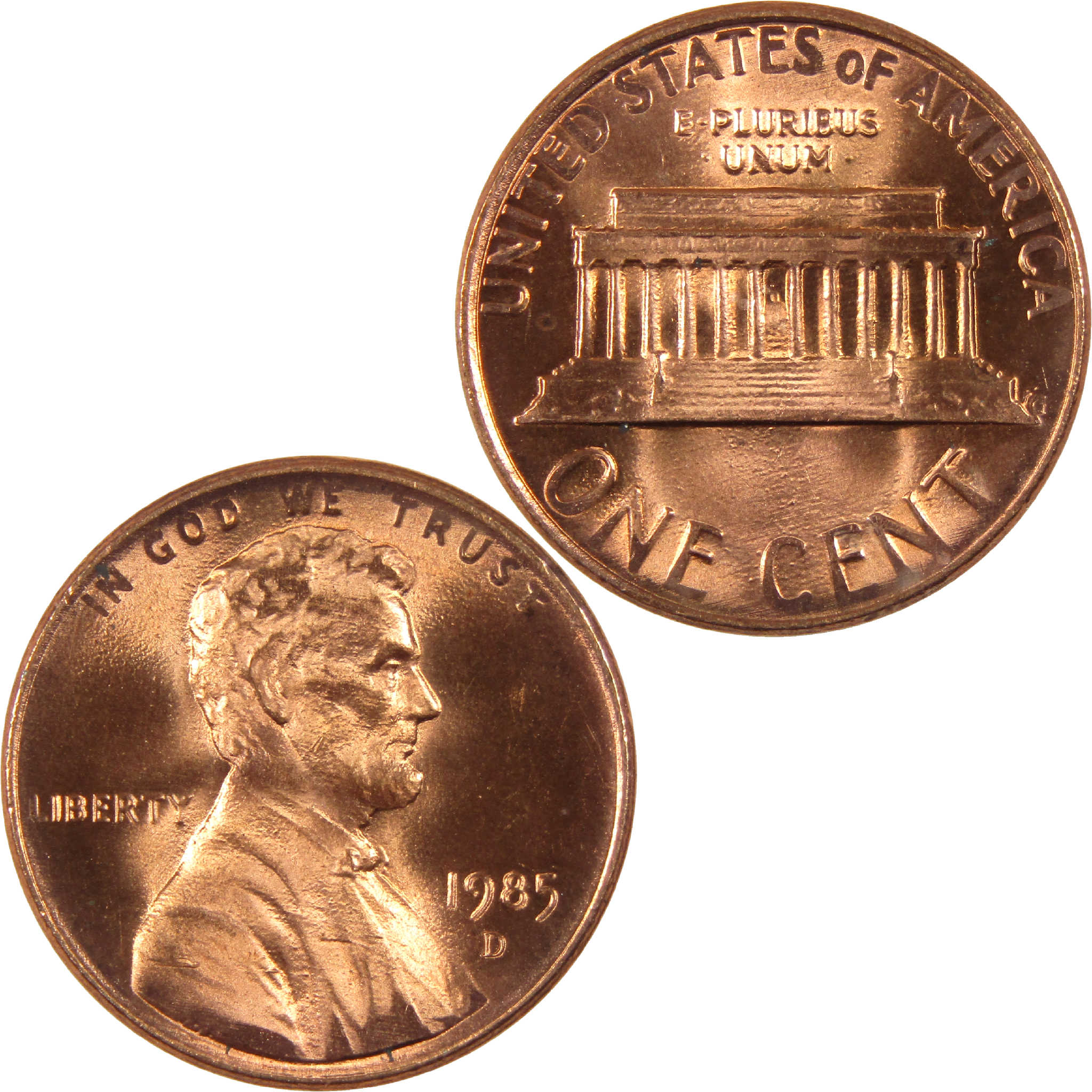 1985 D Lincoln Memorial Cent BU Uncirculated Penny 1c Coin