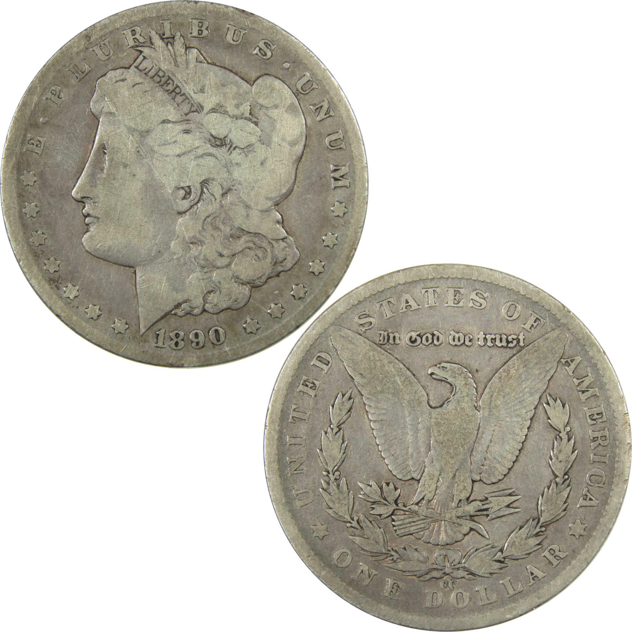 1890 CC Morgan Silver Dollar VG Very Good Details $1 Coin SKU:CP1362 - Morgan coin - Morgan silver dollar - Morgan silver dollar for sale - Profile Coins &amp; Collectibles