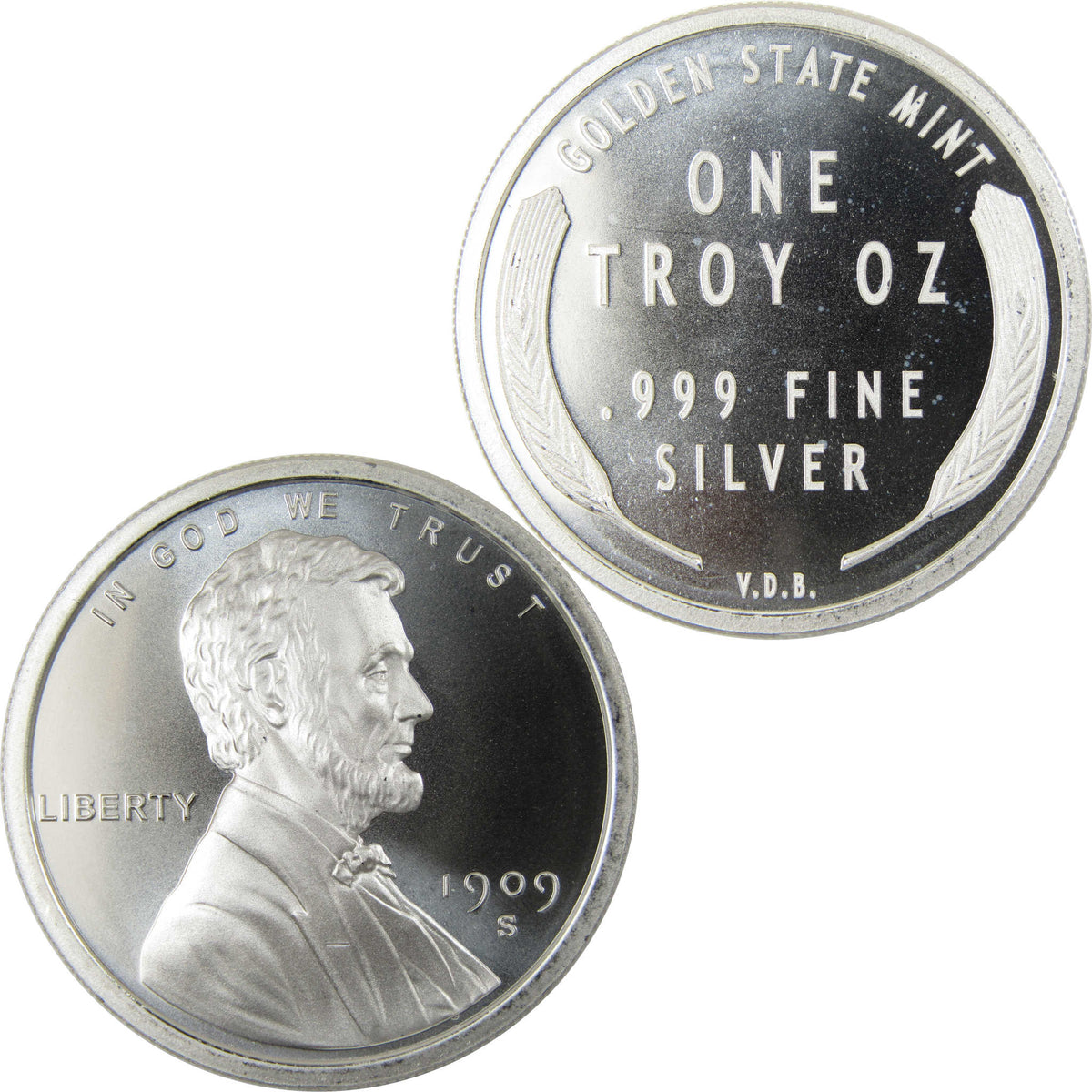 1909-S VDB Lincoln 1 oz .999 Silver Round Collectible