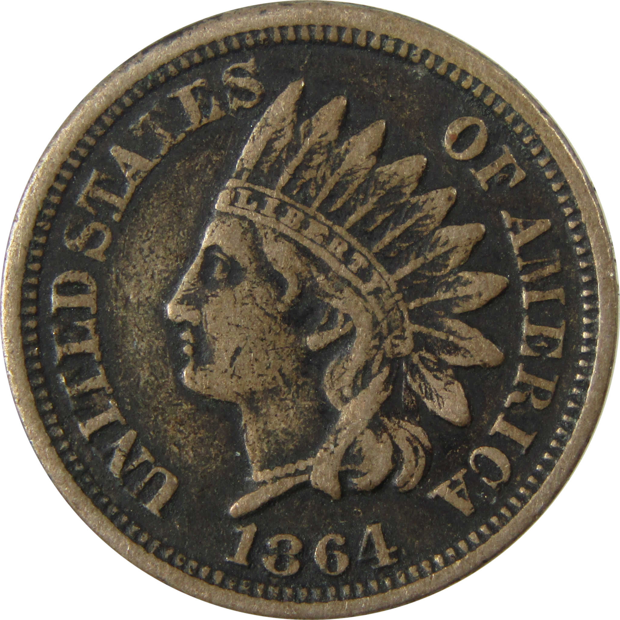 1864 Indian Head Copper-Nickel 1c VF Very Fine Details SKU:CP1200