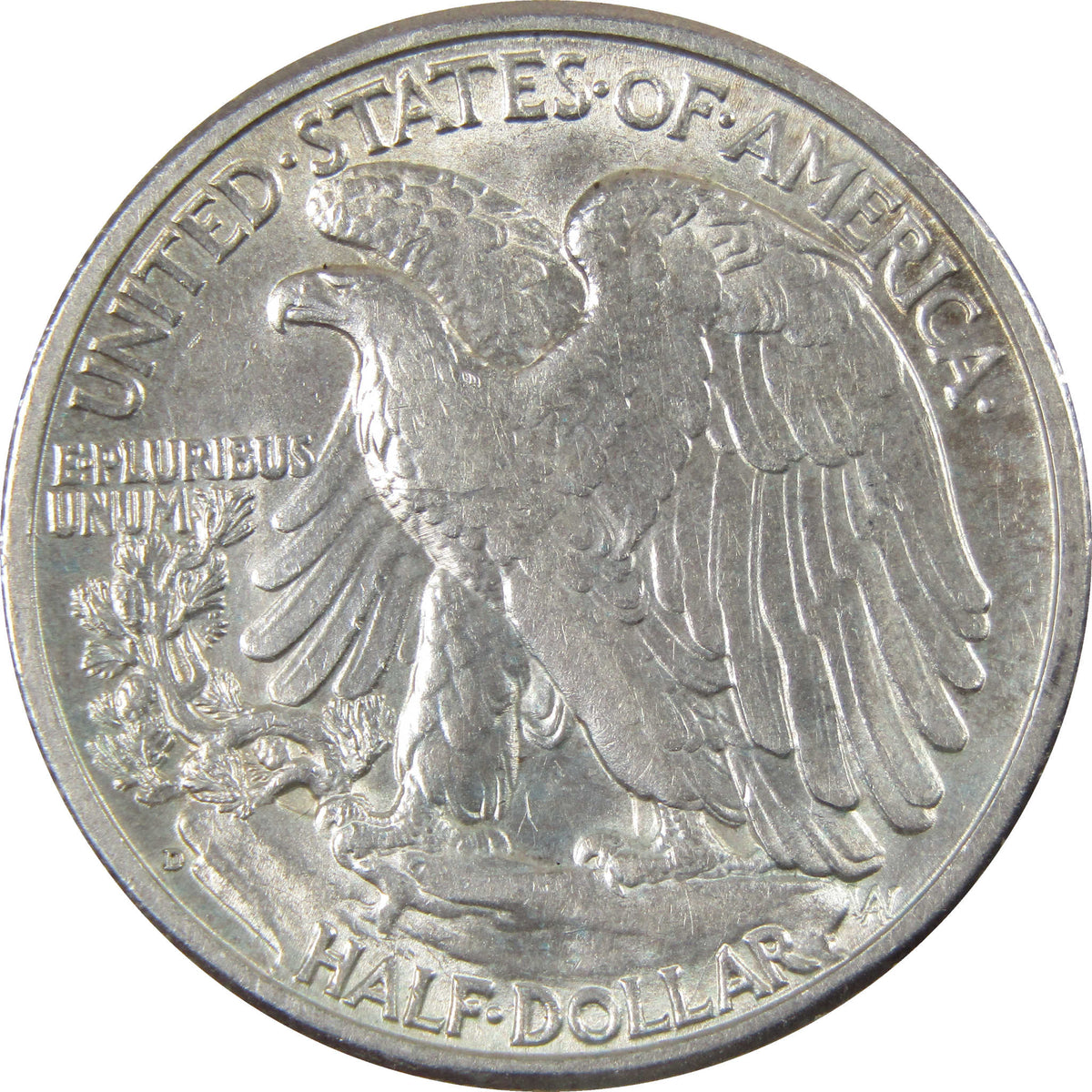 1942 D Liberty Walking Silver 50c Borderline Uncirculated SKU:I28675
