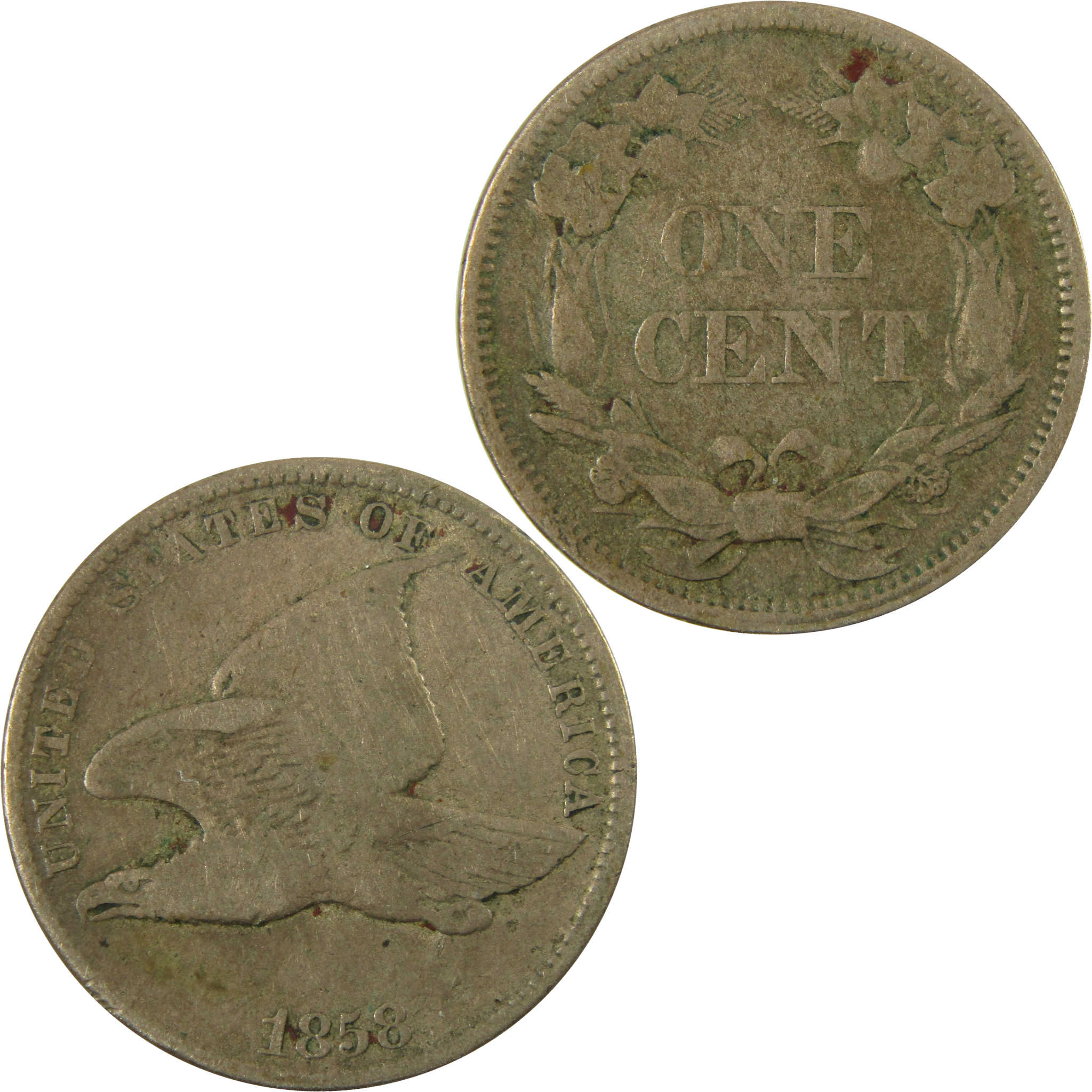 1858 Small Letters Flying Eagle Cent VG Very Good Details SKU:I28335