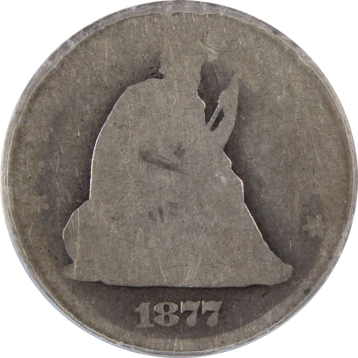 1877 CC Seated Liberty Silver Quarter FR 2 ICG 25c Coin SKU:I29085