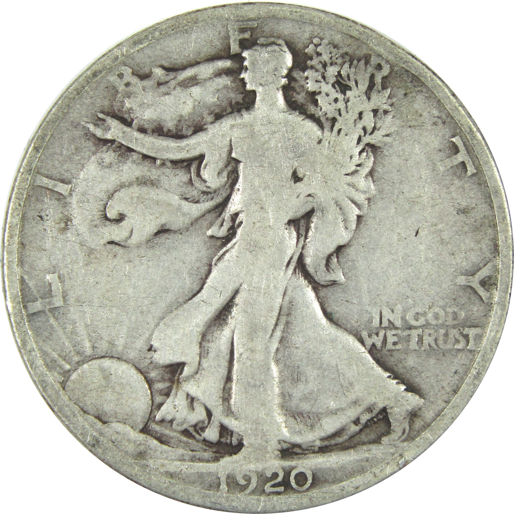 1920 D Liberty Walking Half Dollar VG Very Good Silver 50c SKU:I15089