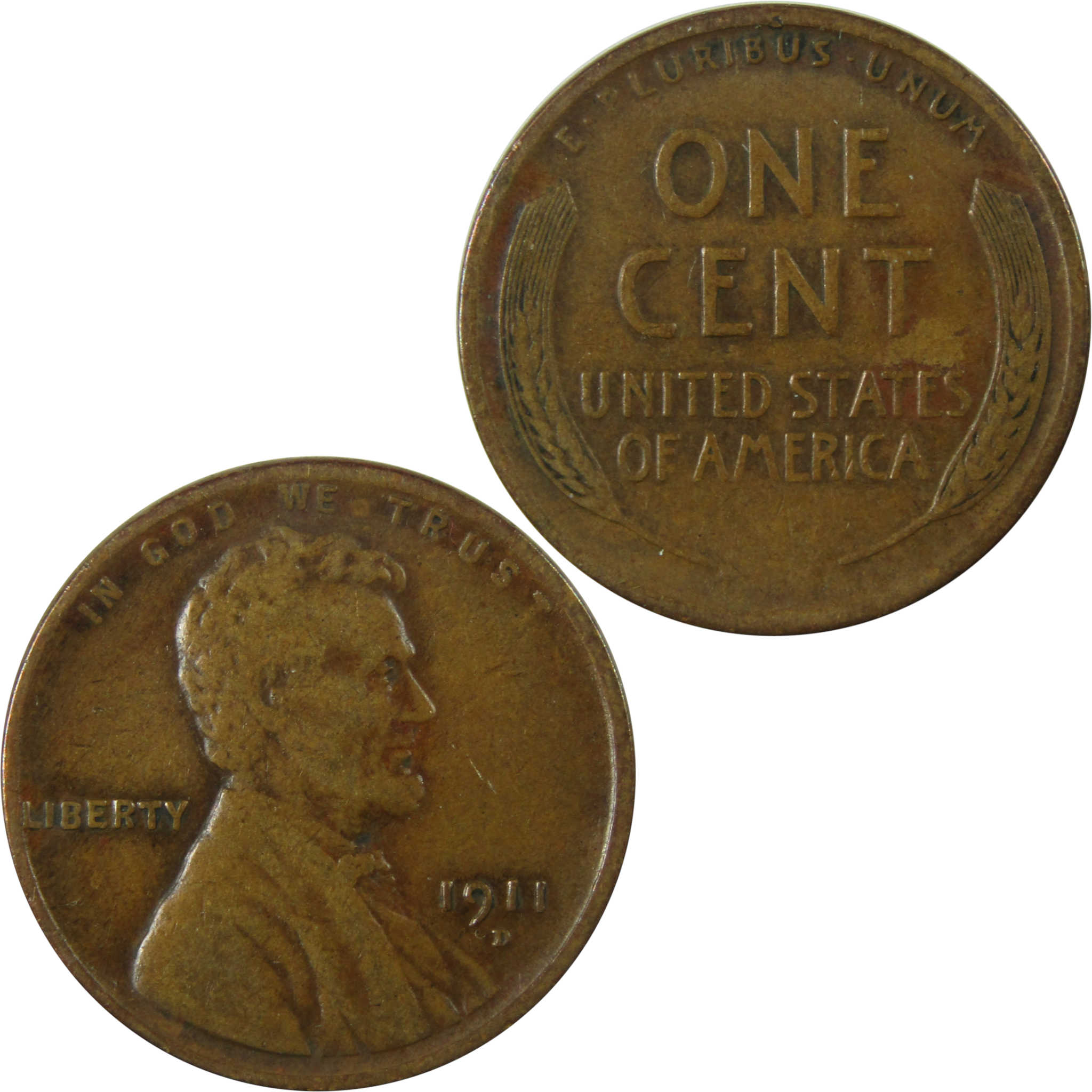 1911 D Lincoln Wheat Cent VF Very Fine Details Penny SKU:I25683