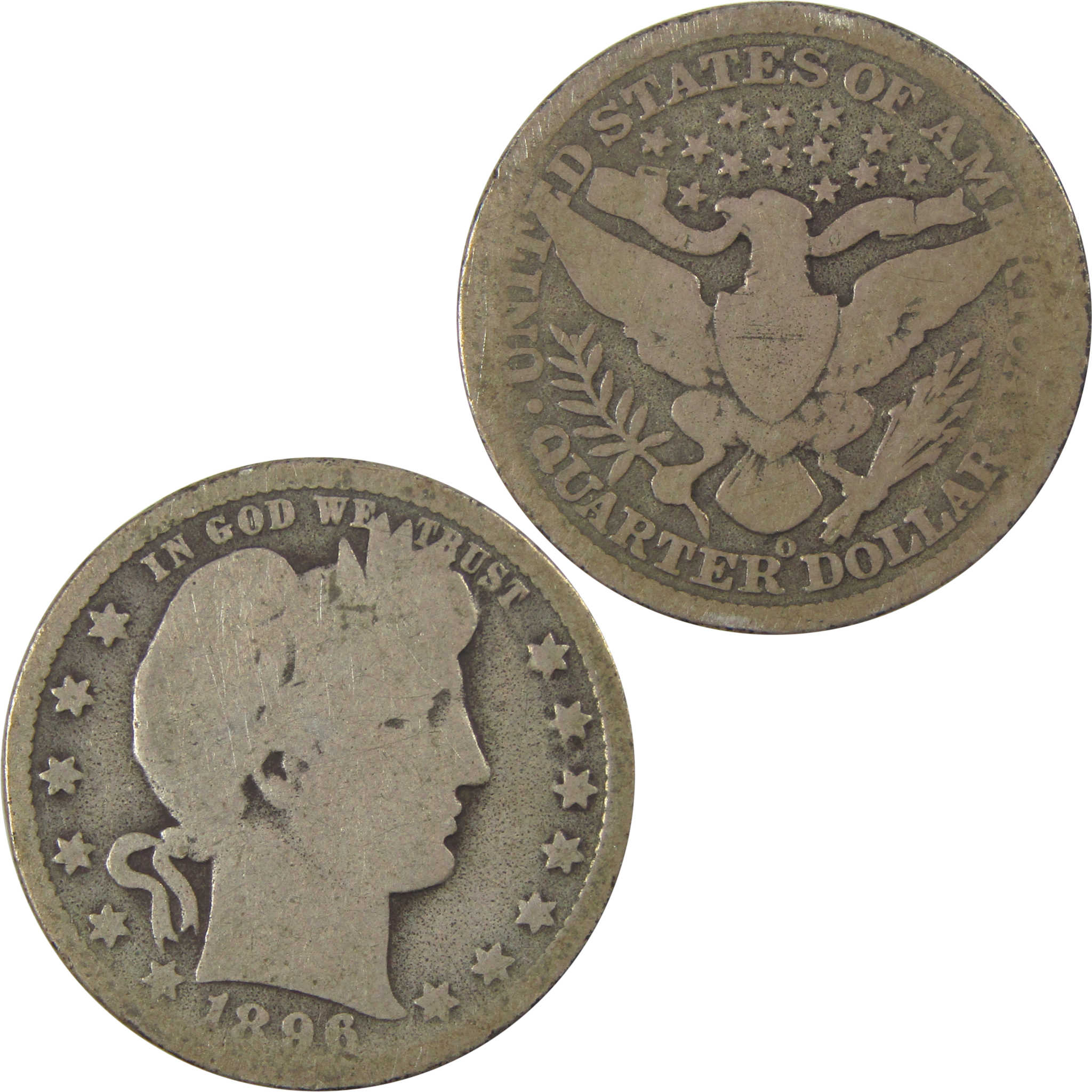 1896 O Barber Quarter AG About Good Silver 25c Coin SKU:I21881