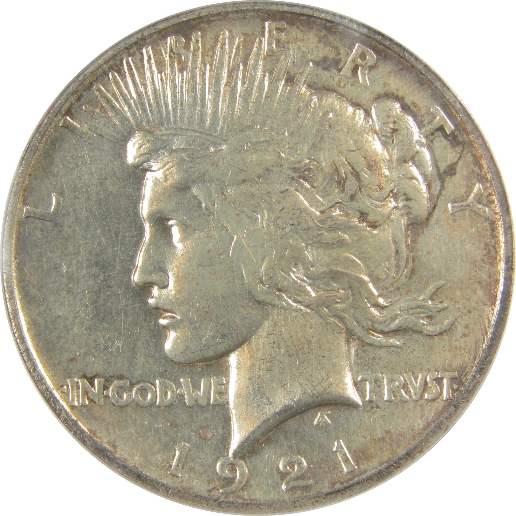 1921 High Relief Peace Dollar AU 58 Details ANACS Silver SKU:I21394