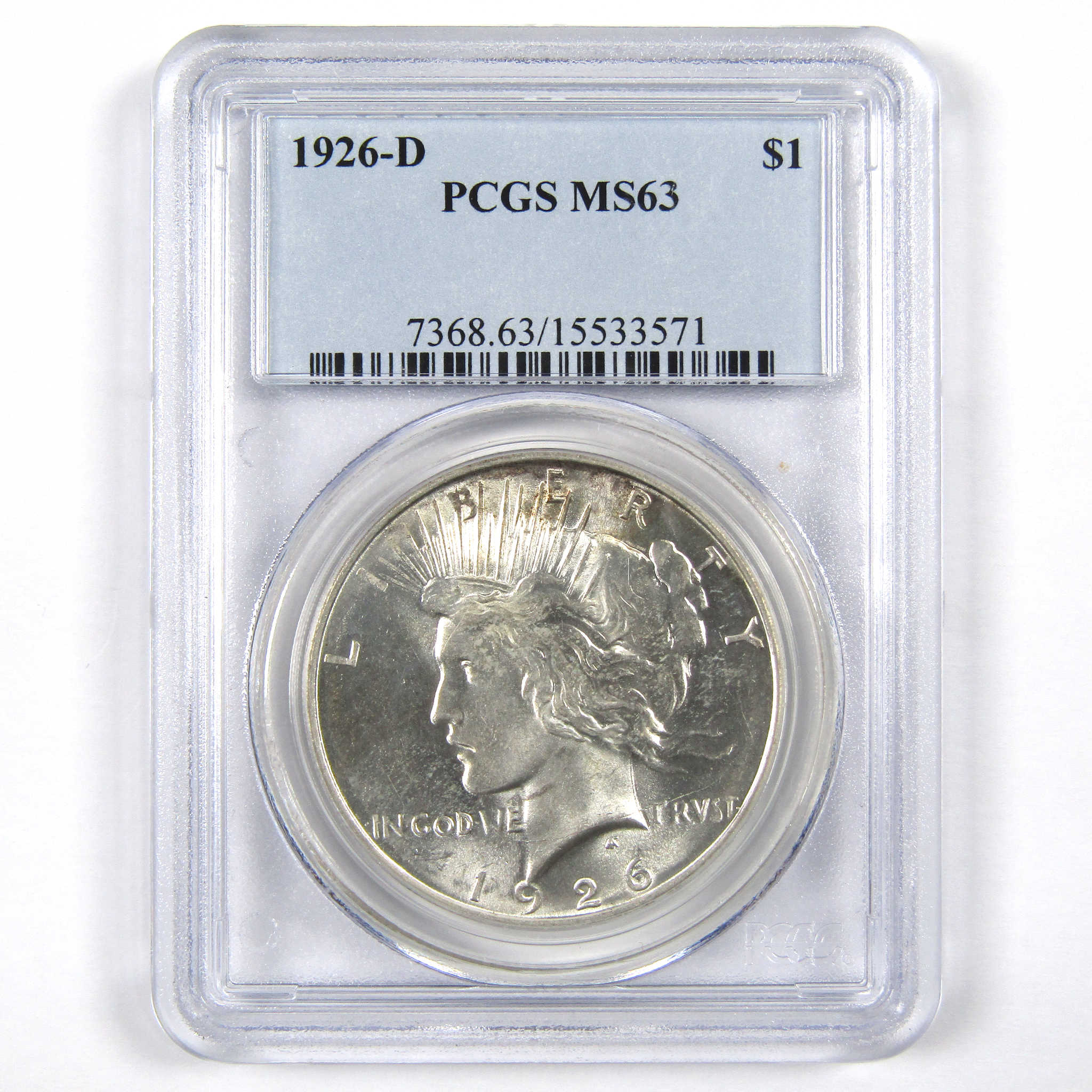 1926 D Peace Dollar MS 63 PCGS 90% Silver $1 Uncirculated SKU:I9245