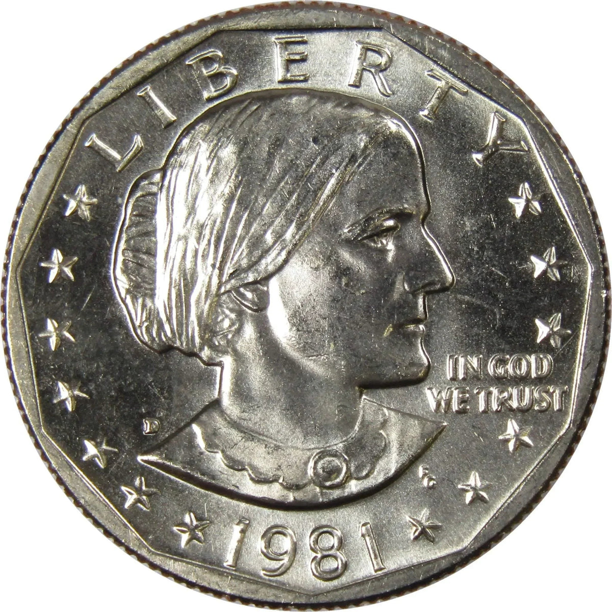1981 D Susan B Anthony Dollar Clad Uncirculated Mint State SBA $1 Coin