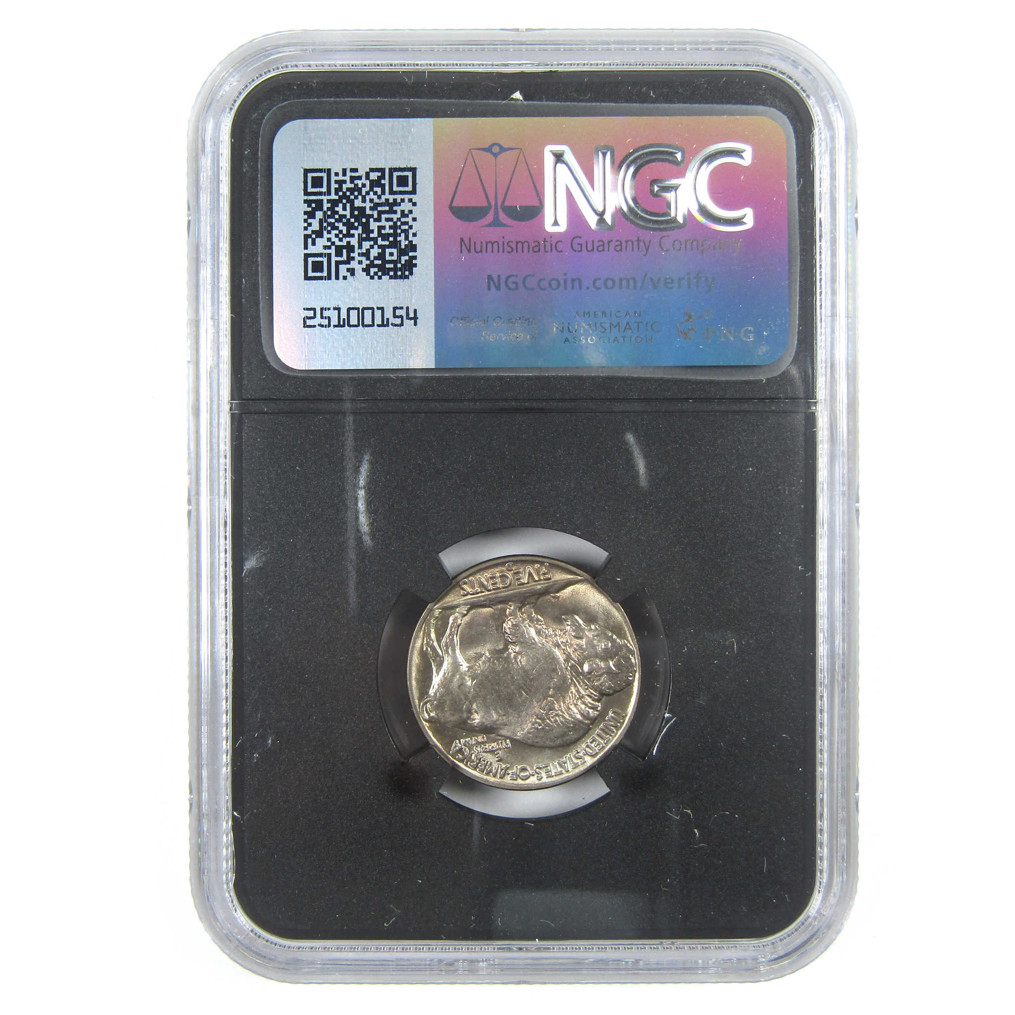 1938 D Buffalo Nickel MS 66 NGC 5c Original Bag Fragment SKU:I14583