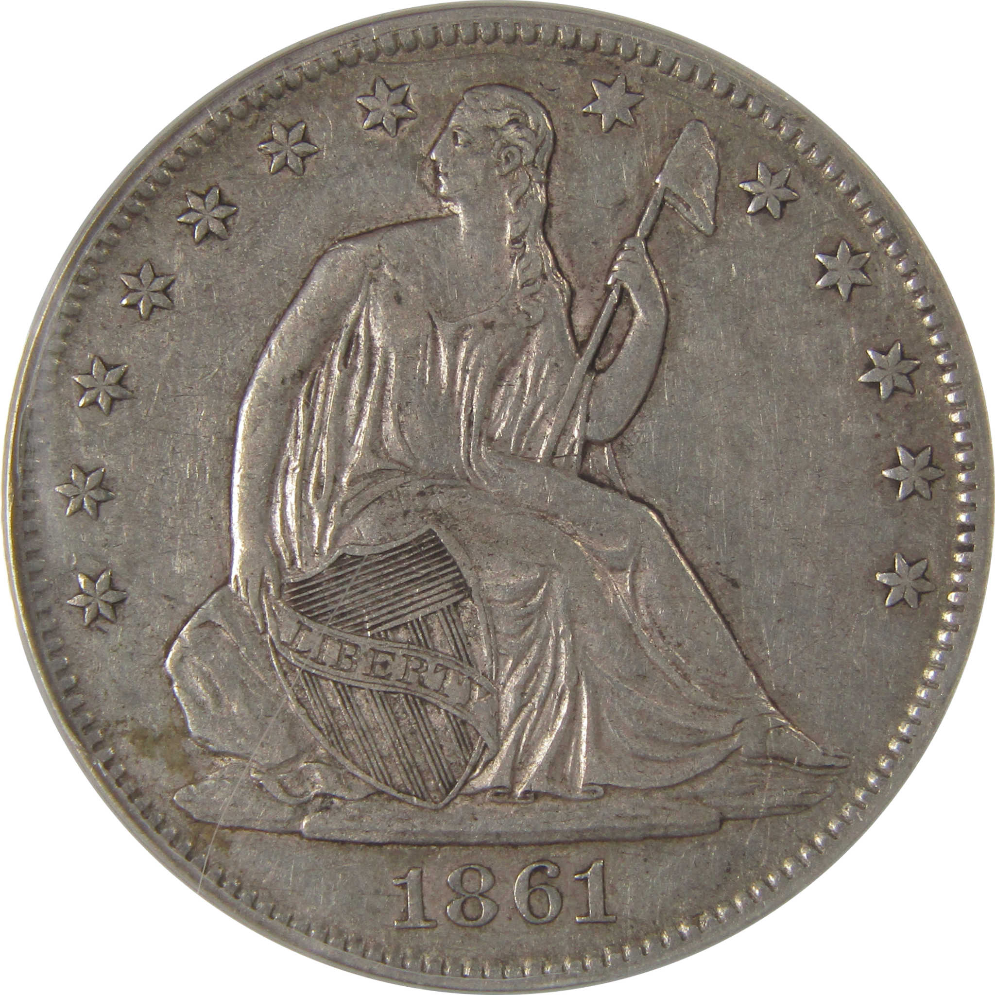 1861 O Seated Liberty Half Dollar EF 40 ANACS Silver SKU:I23650