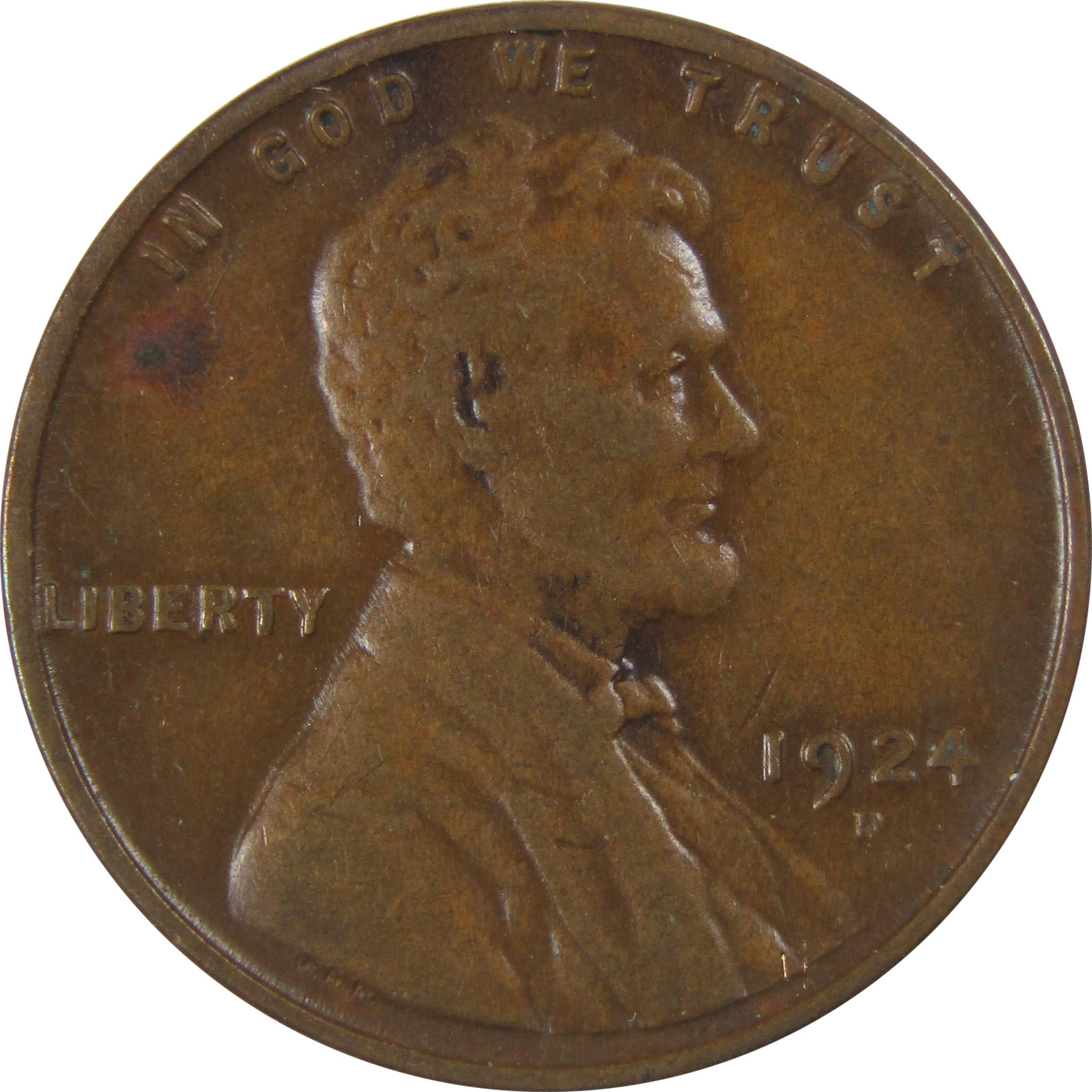 1924 D Lincoln Wheat Cent F Fine Penny 1c Coin SKU:I23745
