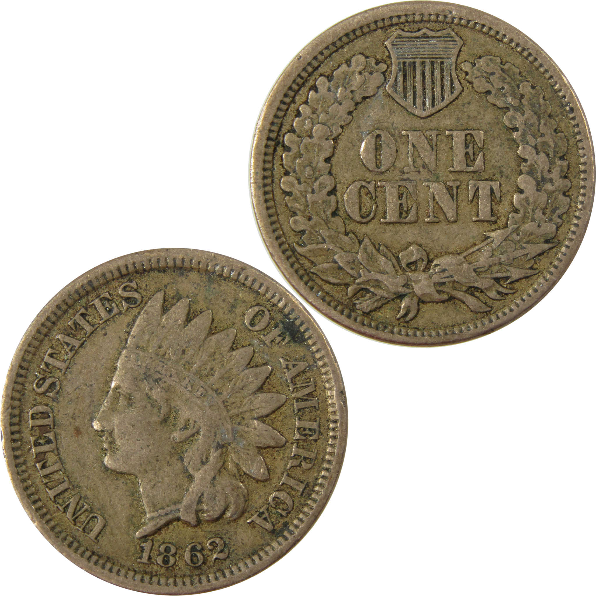 1862 Indian Head Cent VF Very Fine Penny 1c Coin SKU:CP1228