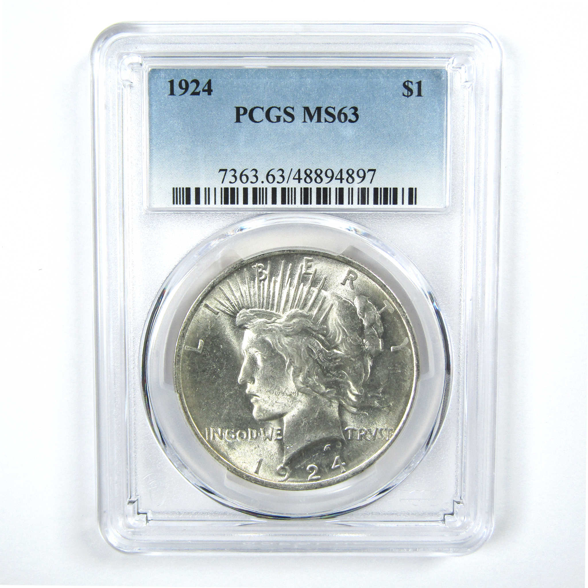 1924 Peace Dollar MS 63 PCGS Silver $1 Uncirculated Coin SKU:I13781