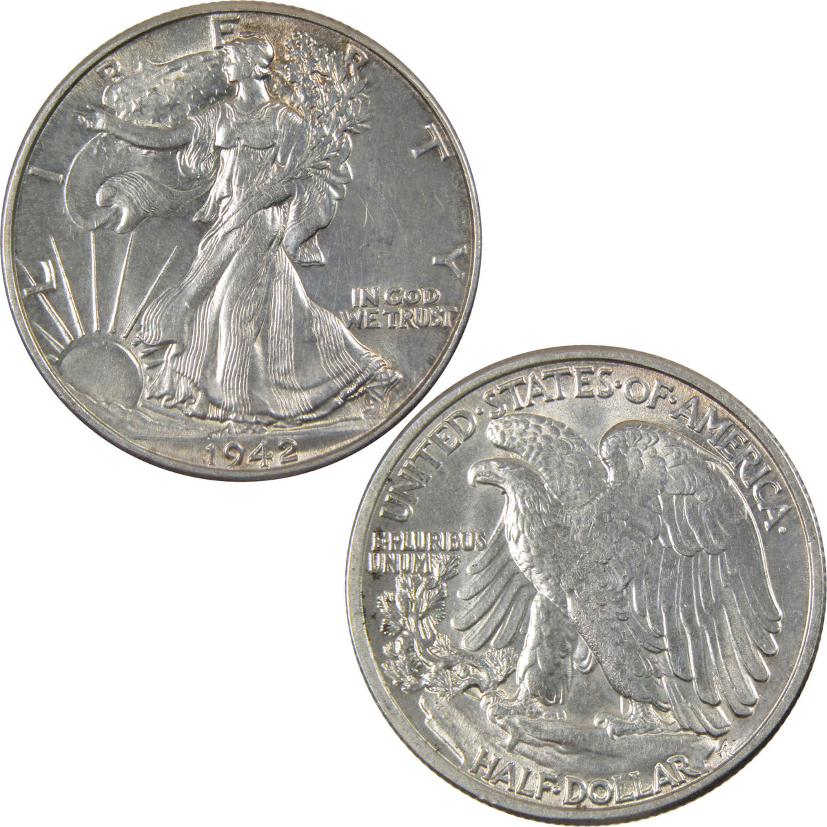 1942 Liberty Walking Silver 50c Borderline Uncirculated SKU:I28648