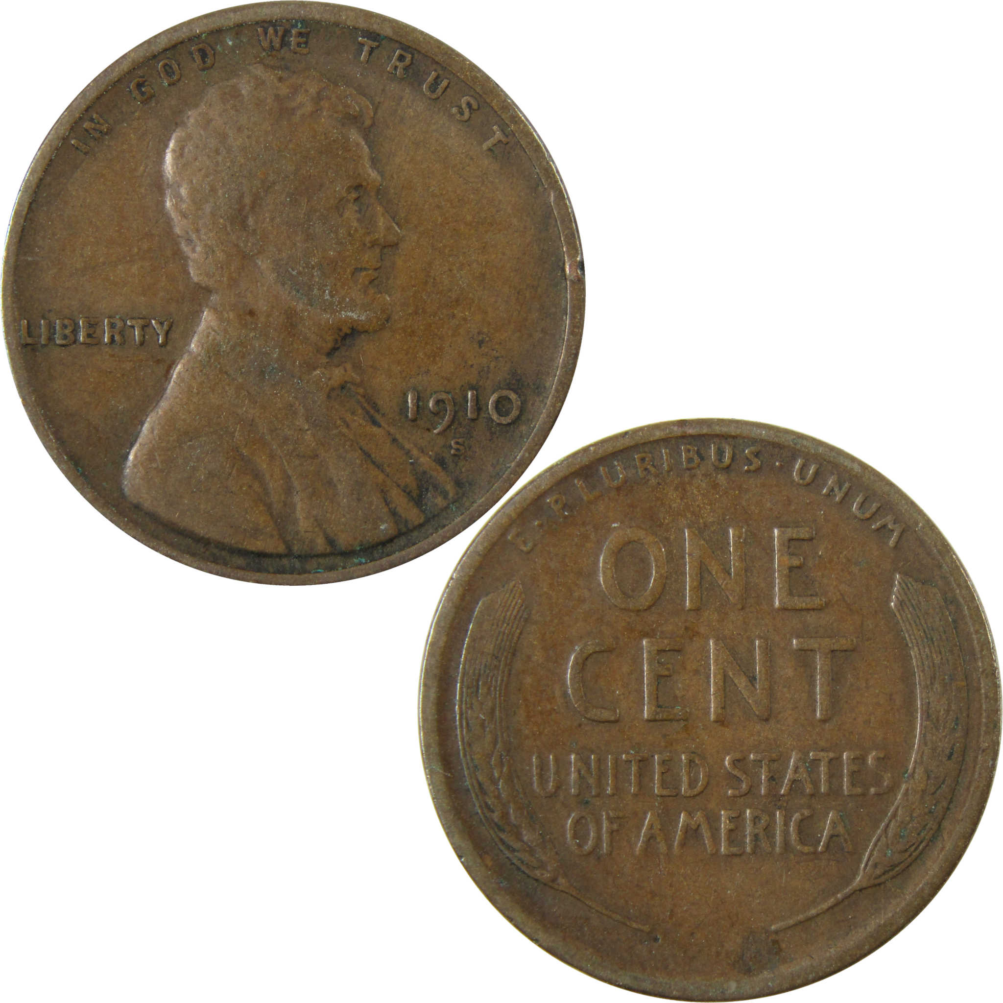 1910 S Lincoln Wheat Cent VF Very Fine Penny 1c Coin SKU:I28146