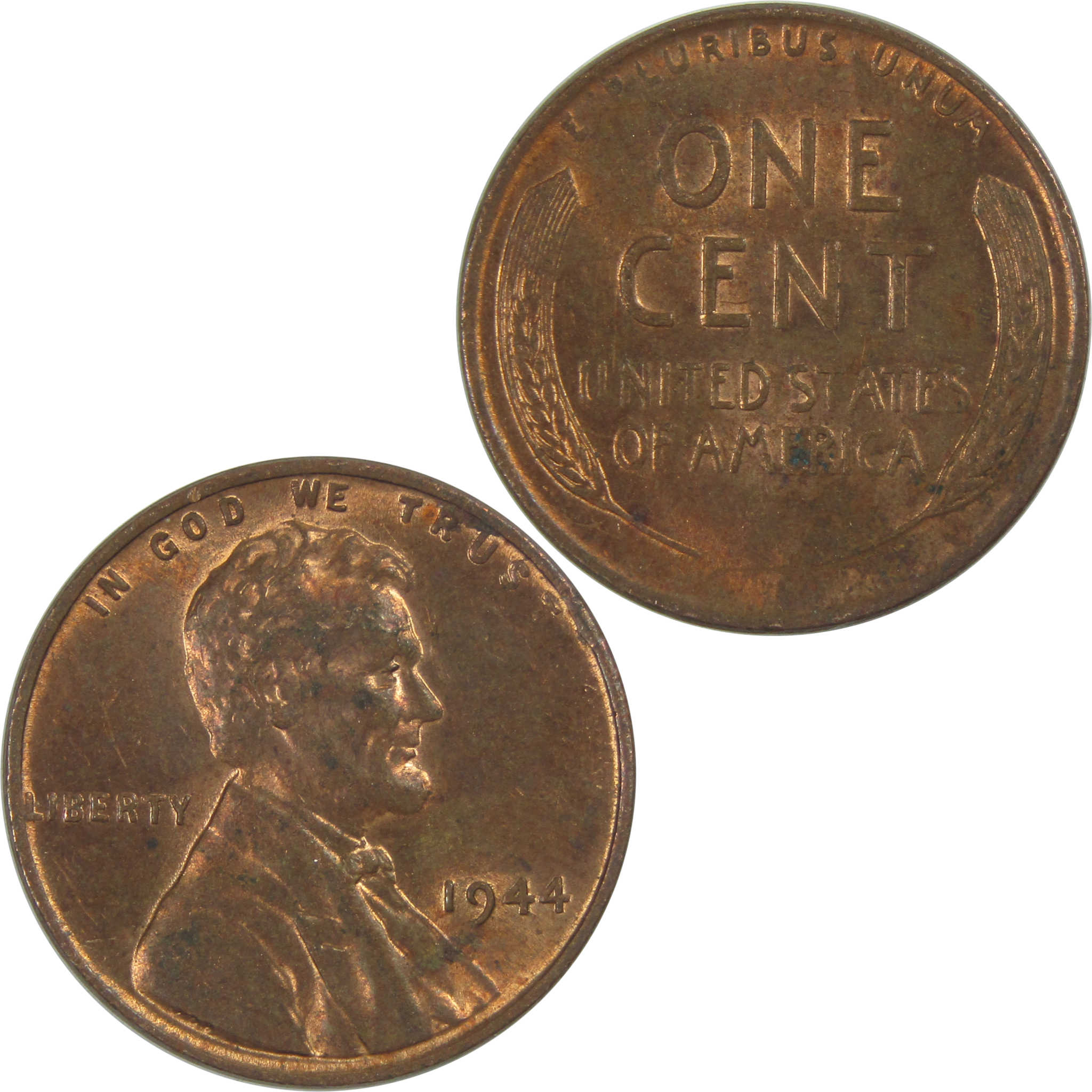 1944 Lincoln Wheat Cent AU About Uncirculated Penny 1c Coin