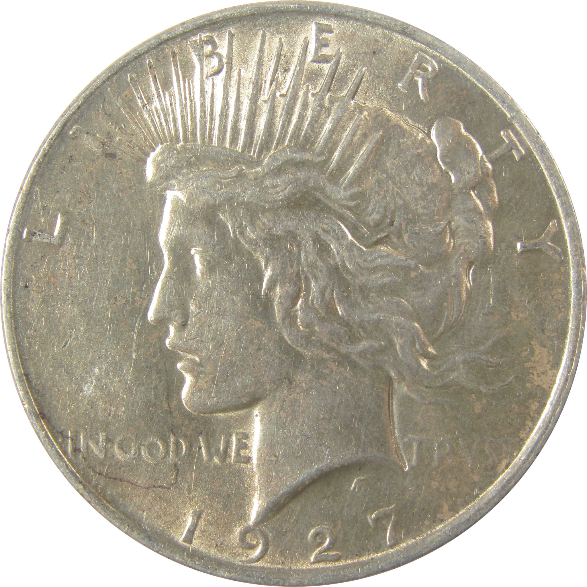 1927 D Peace Silver Dollar AU About Uncirculated $1 Coin SKU:I23693