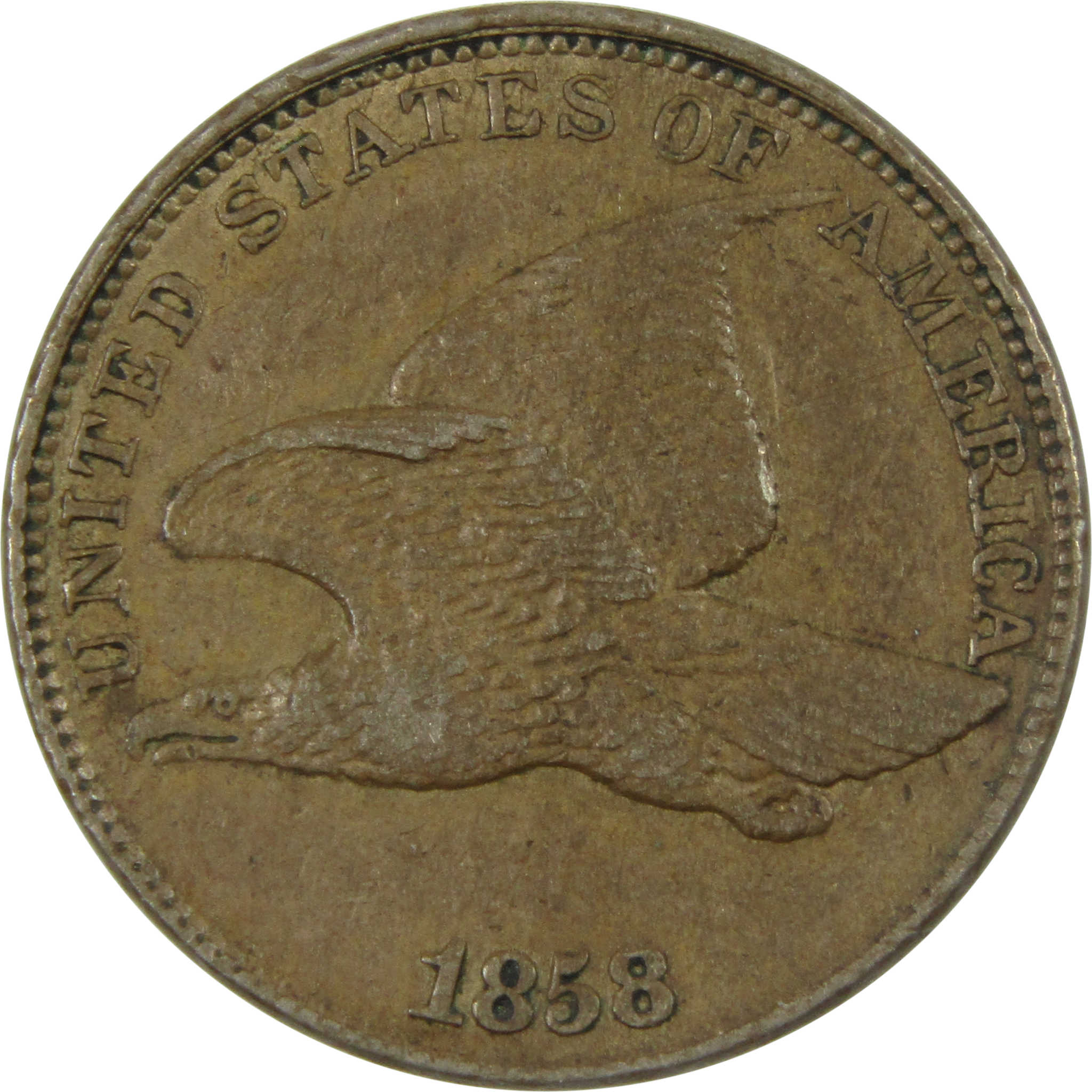 1858 Lg Letters Flying Eagle Cent AU Copper-Nickel Penny 1c SKU:I15128