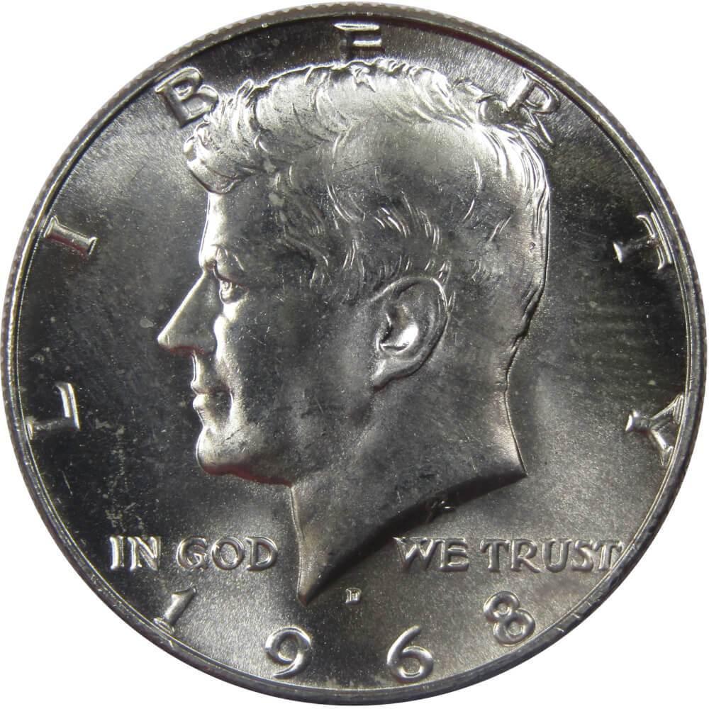 1968 D Kennedy Silver Half Dollar Uncirculated Mint State 50c Coin